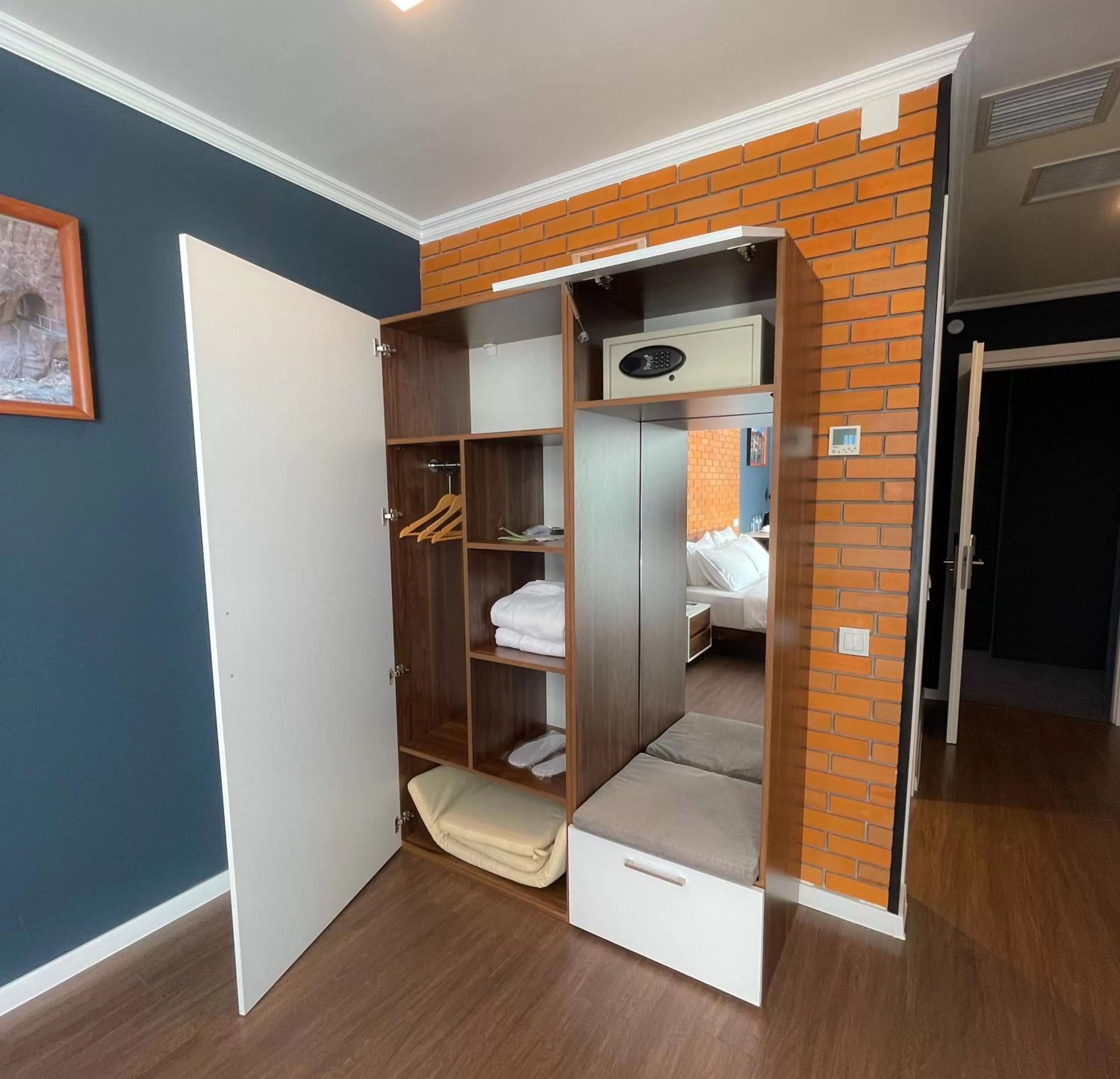wardrobe, Bed in Bricks Hotel Tbilisi