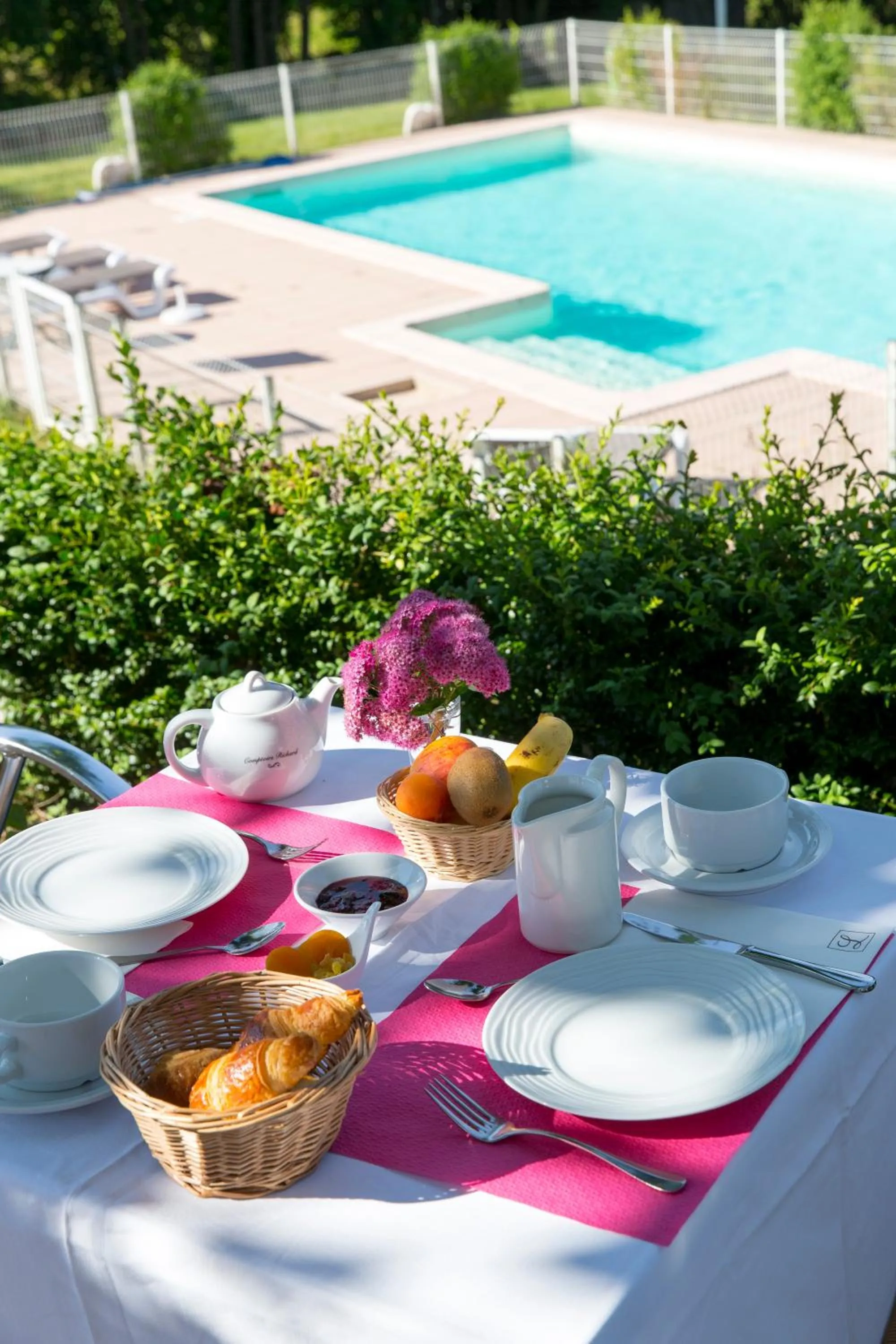 Swimming pool in Logis Hotel Restaurant Spa Beau Site