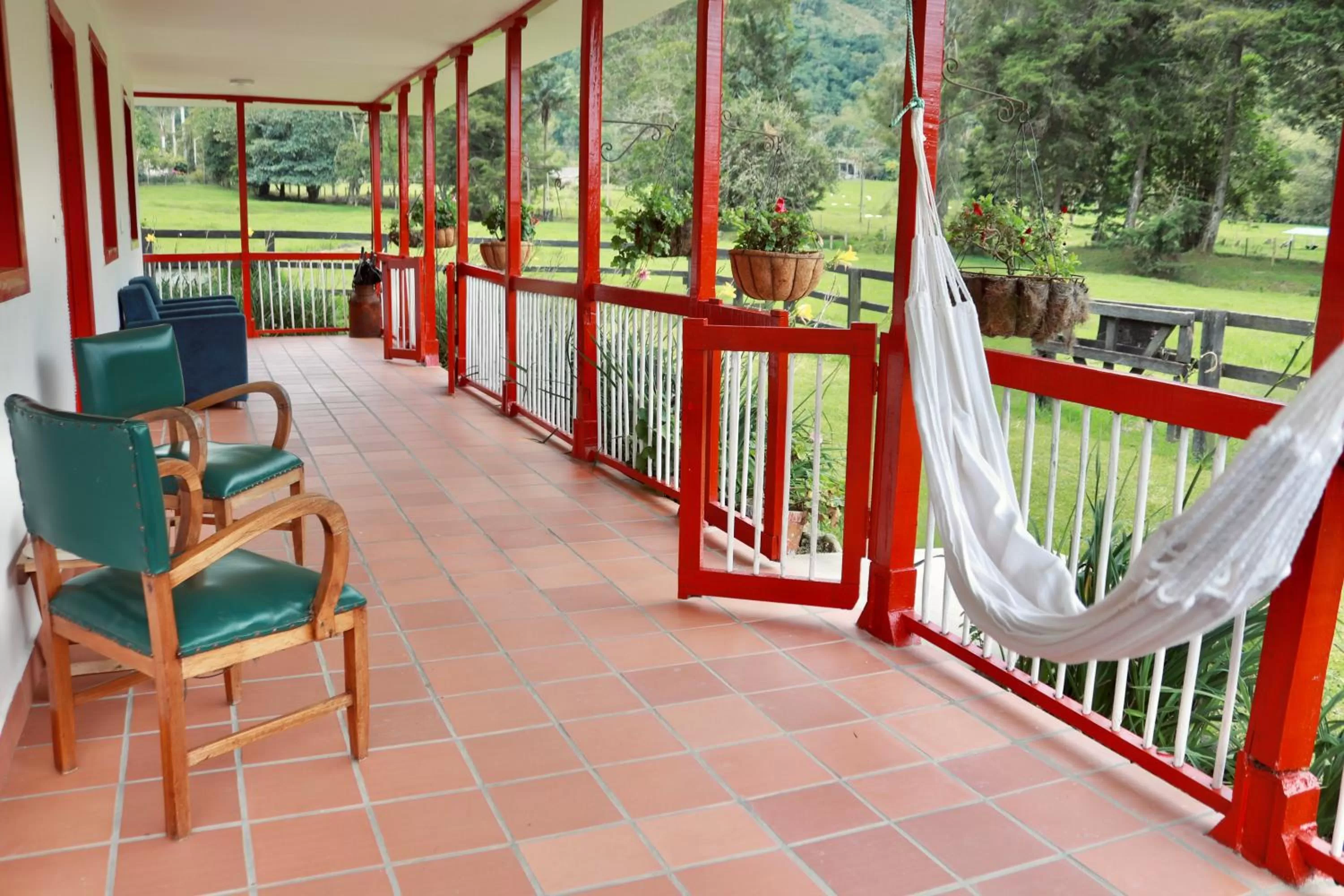 Balcony/Terrace in La Cabaña Ecohotel - Valle del Cocora