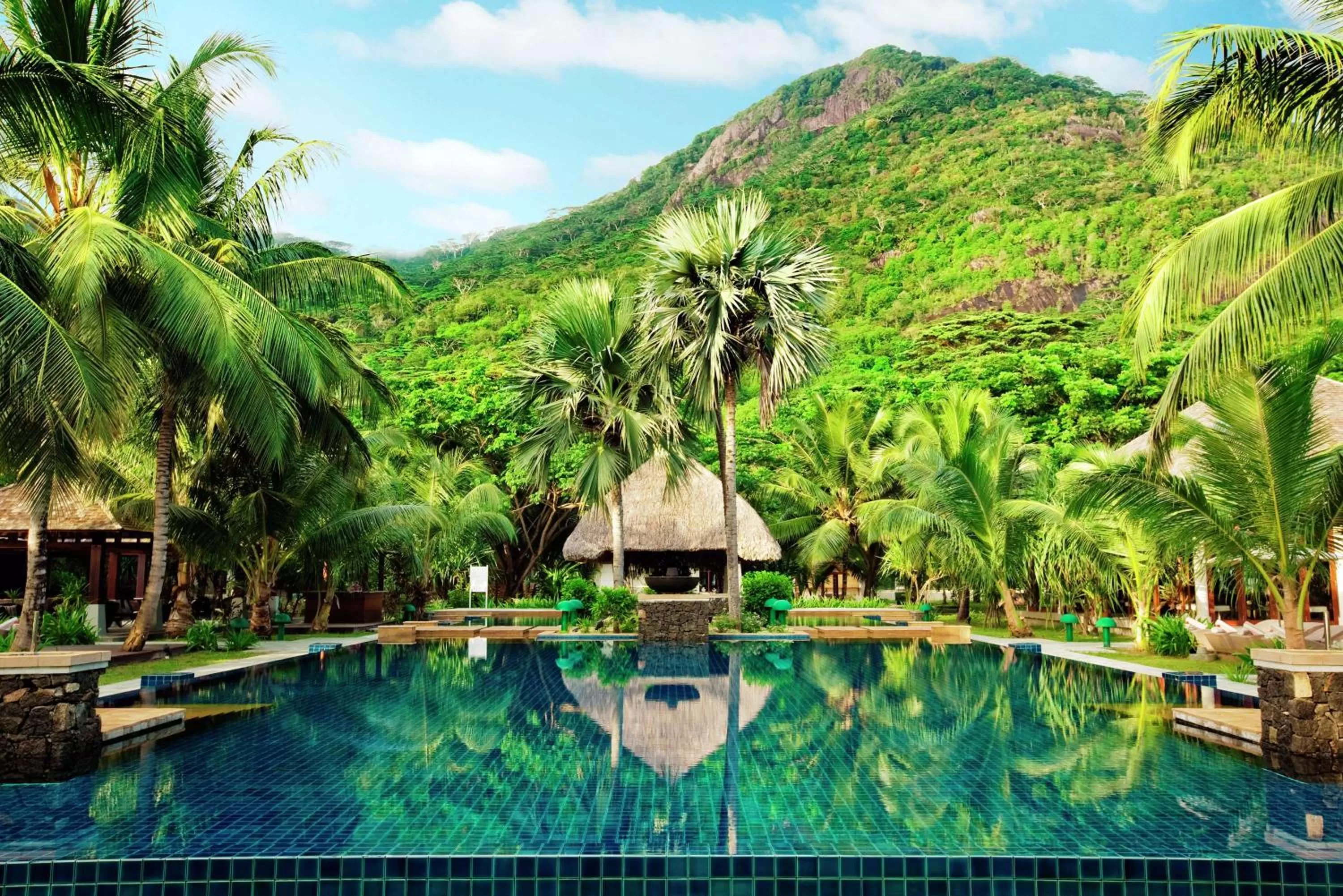 Pool view in Hilton Seychelles Labriz Resort & Spa