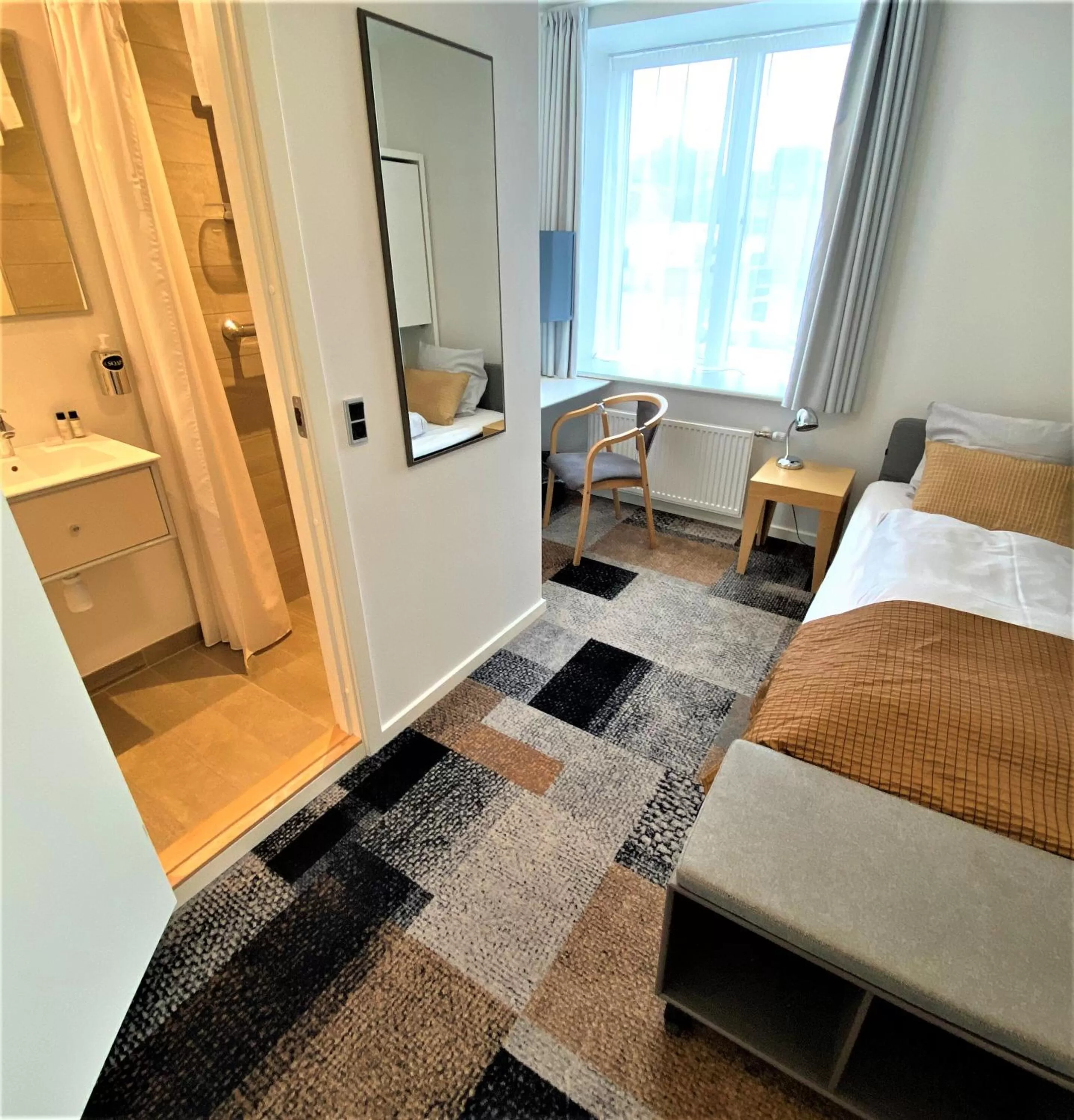 Bed in Hotel Skivehus