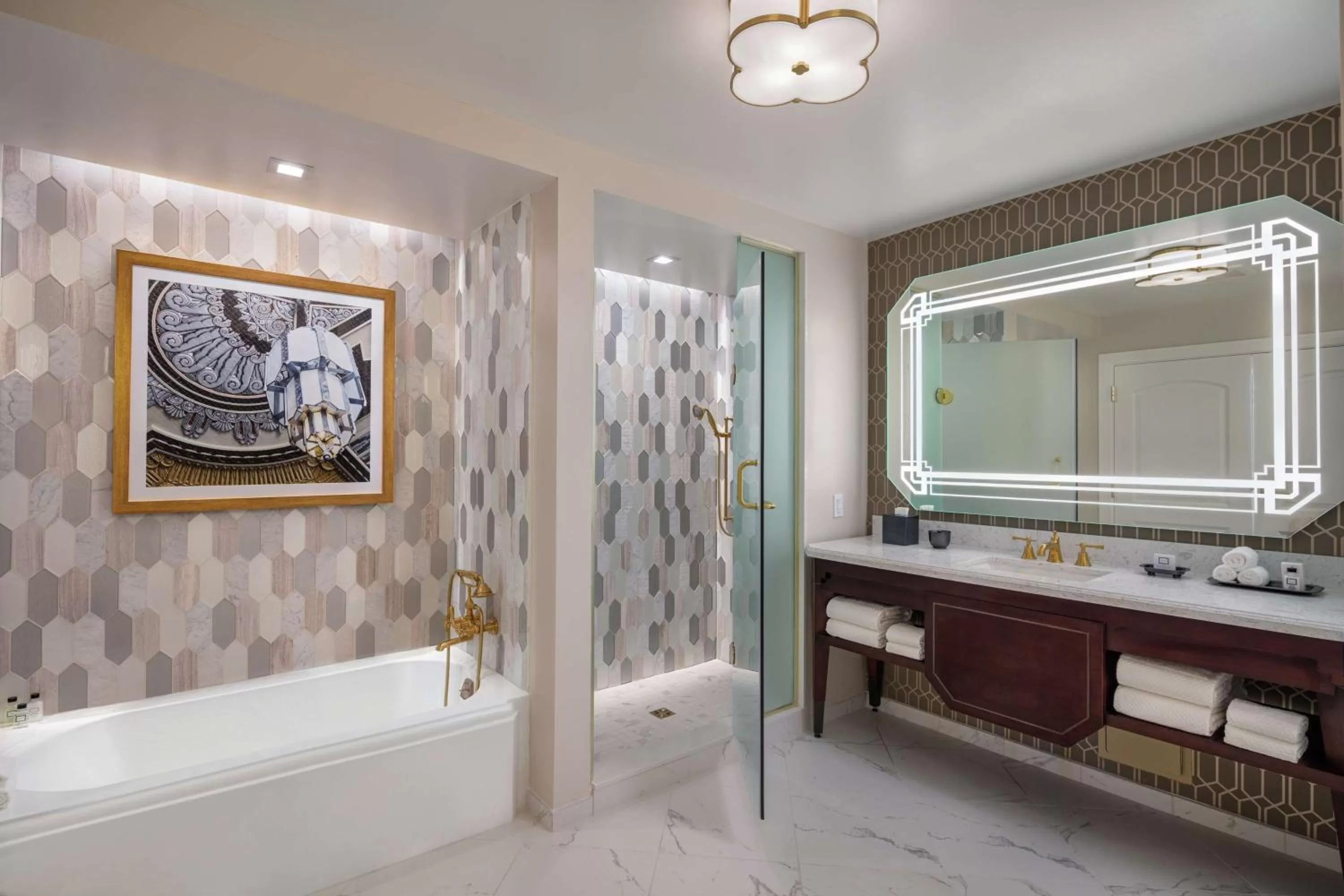 Bathroom in The Higgins Hotel New Orleans, Curio Collection by Hilton