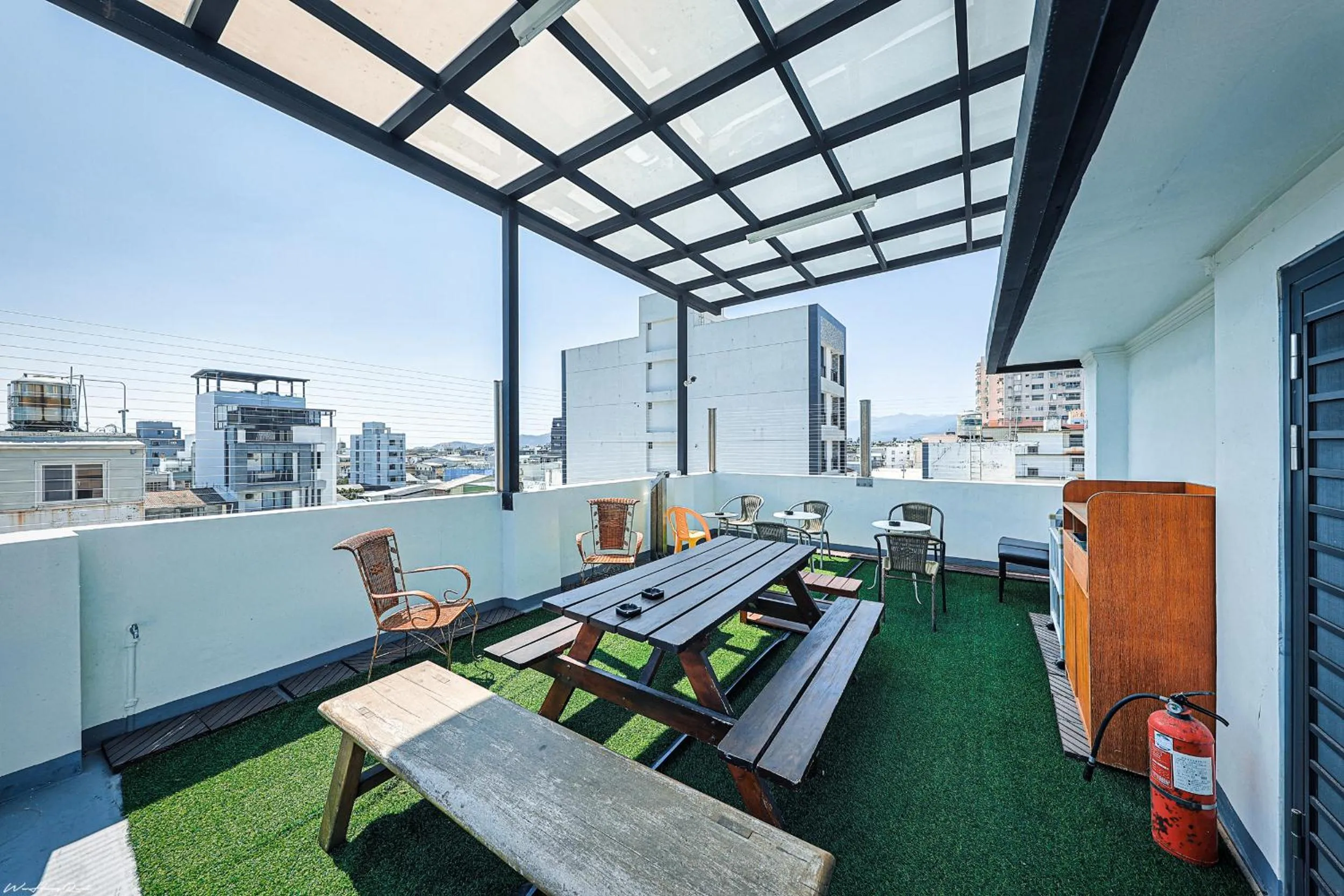 Patio in 亞馨文旅 近東大門夜市 有免費停車場 可自助入住