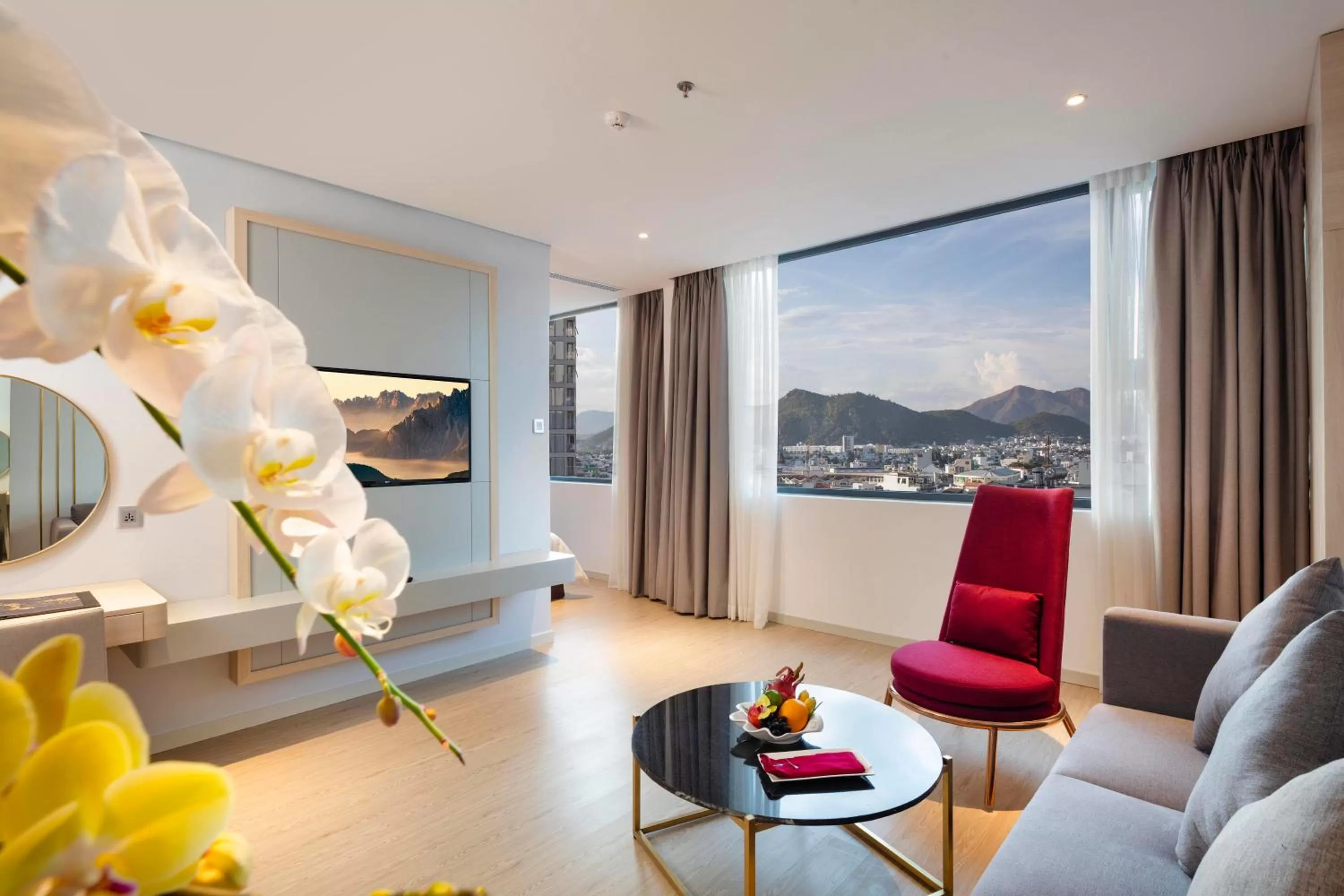 Seating area in DQua Hotel