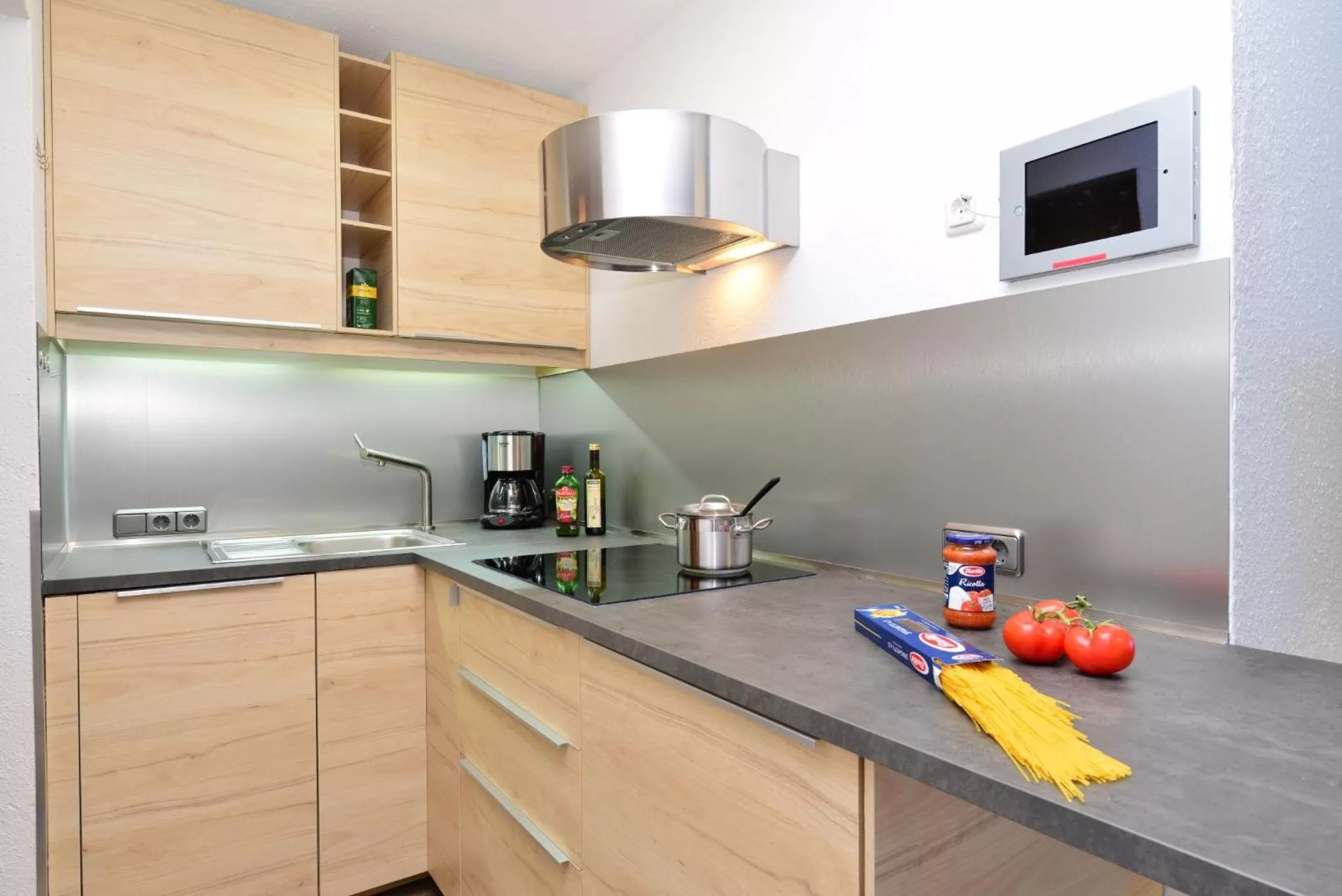 Kitchen or kitchenette in Familienhotel Kleinwalsertal