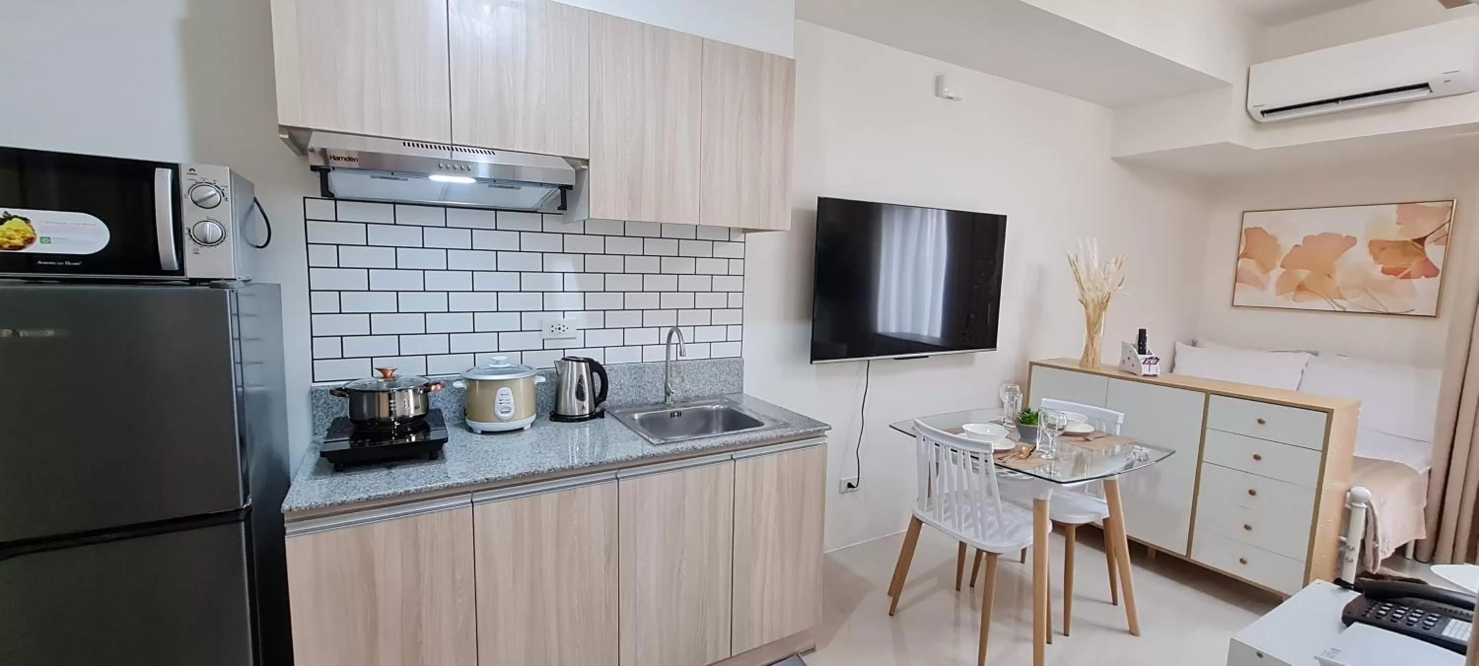 Kitchen or kitchenette in Inspiria Condo Units beside Abreeza Mall Davao
