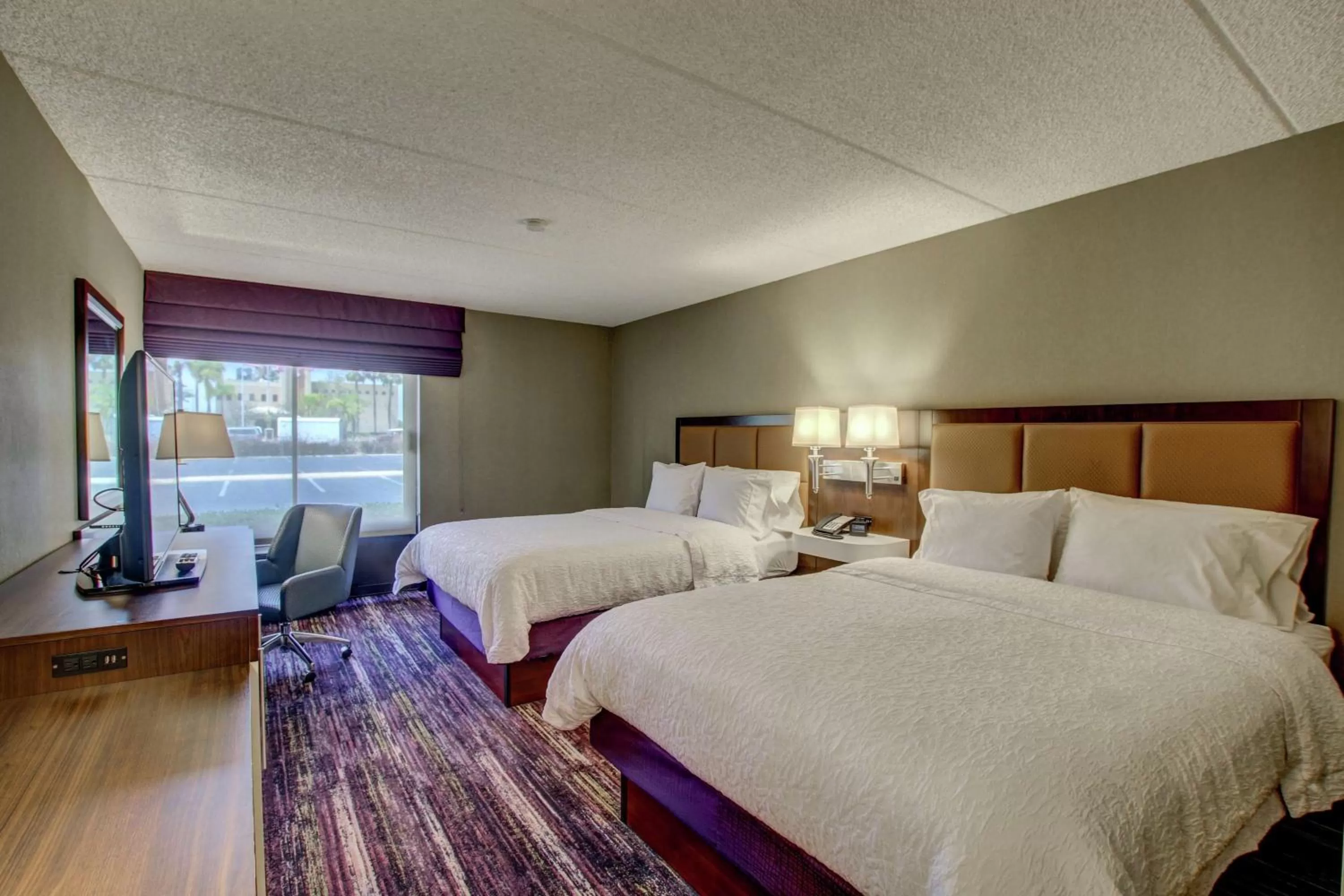Double Room with Two Double Beds with Roll-In Shower - Disability Access in Hampton Inn by Hilton San Diego - Kearny Mesa