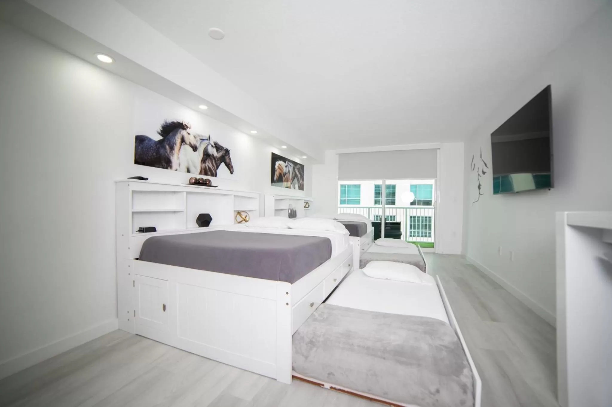 Bed in Modern and Luxurious Brickell Studio
