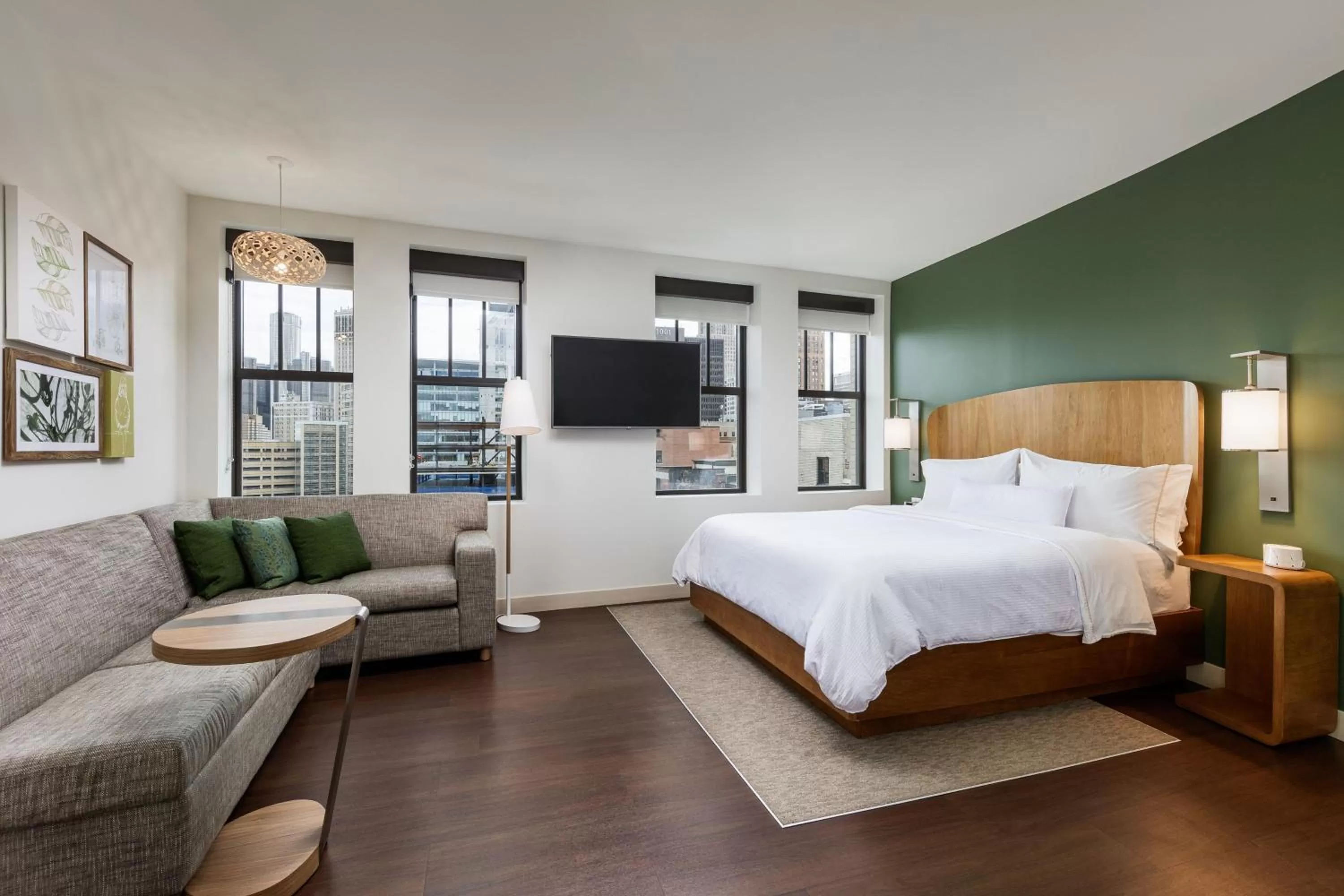 Photo of the whole room, Bed in Element Detroit at the Metropolitan