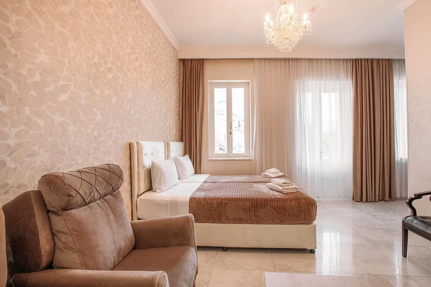 Bed in Hotel Aivani Old Tbilisi