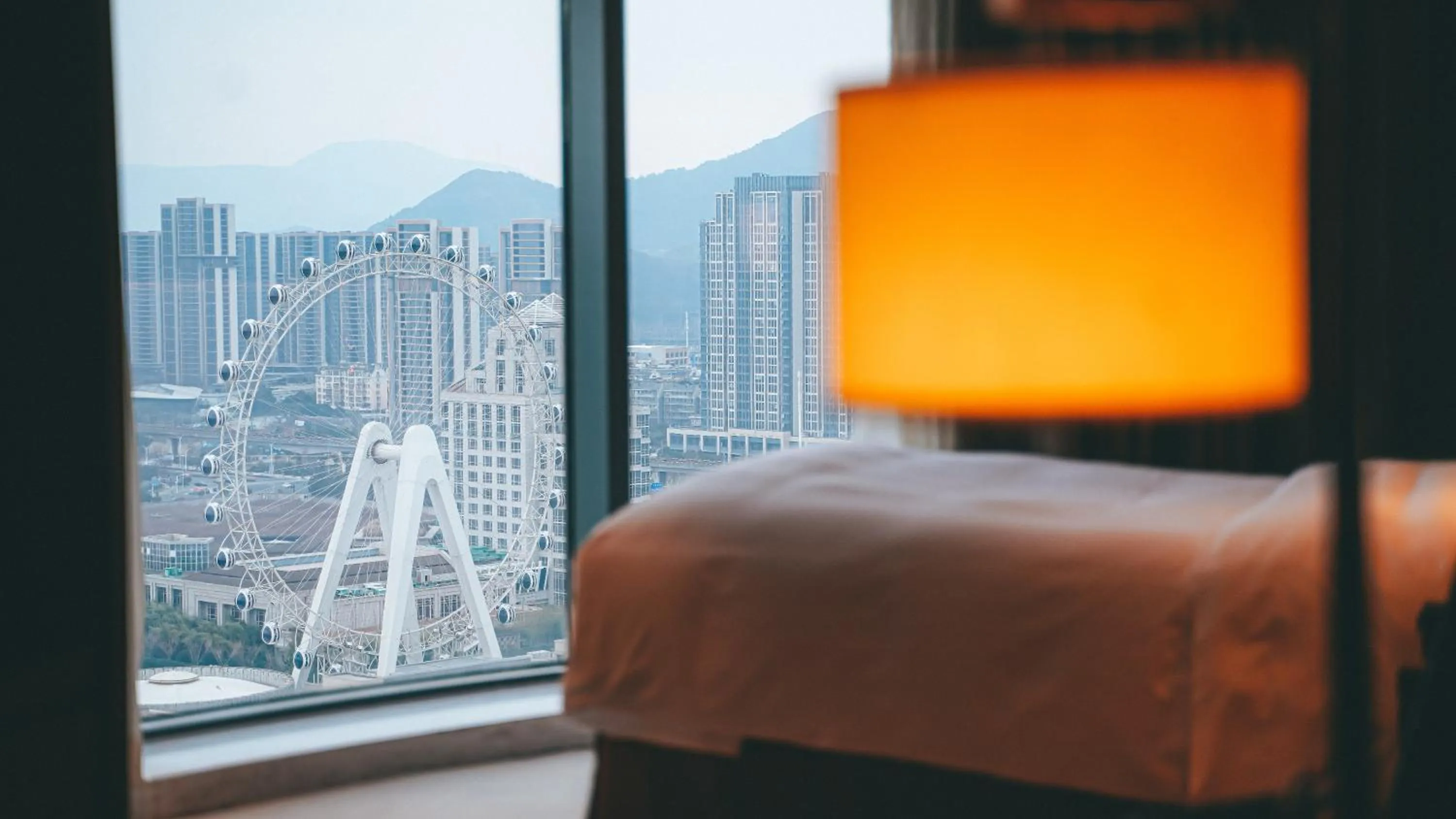 View (from property/room), Bed in DoubleTree By Hilton Ningbo Beilun