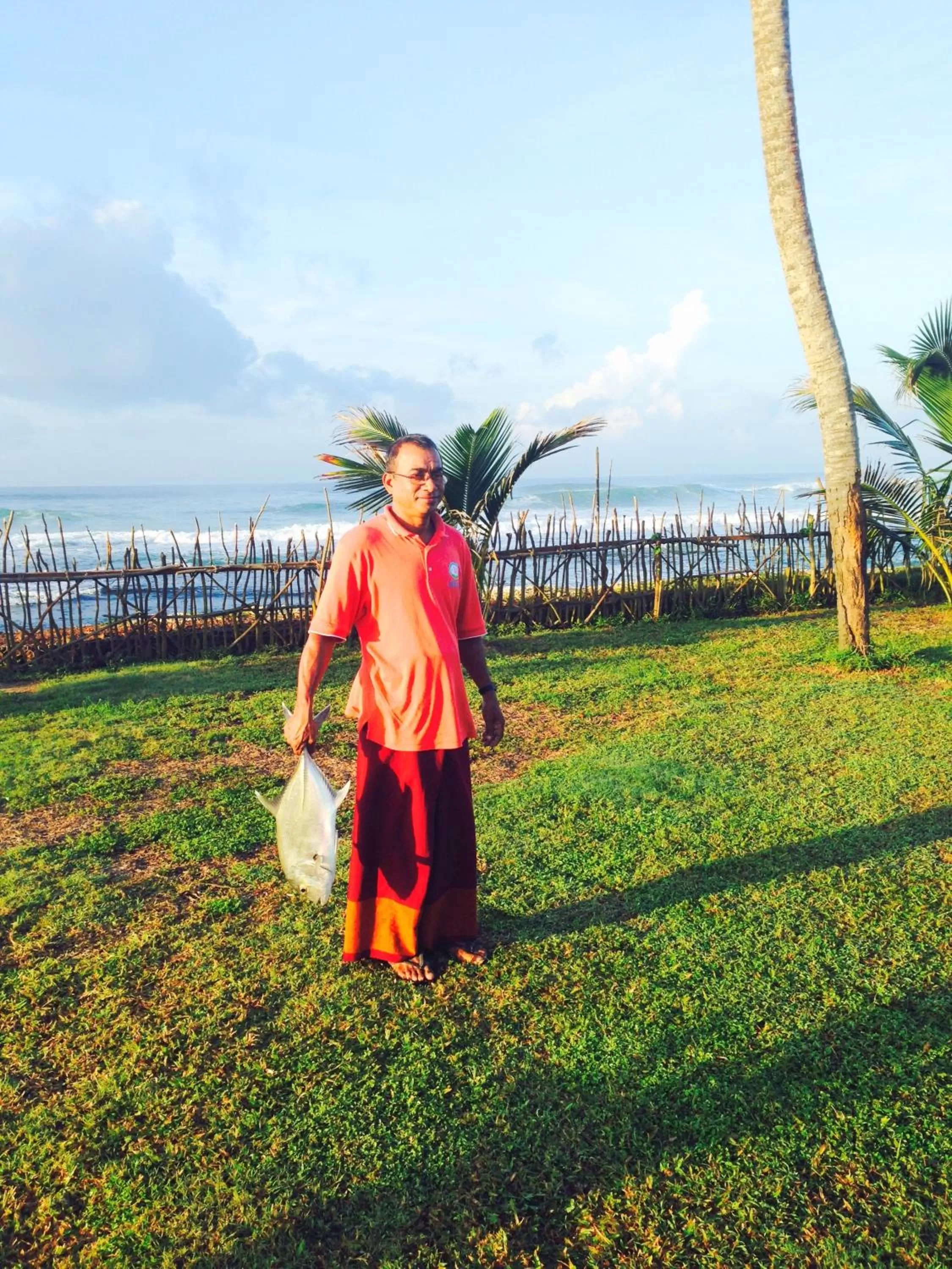 Fishing in Villa Atulya at Ocean's edge