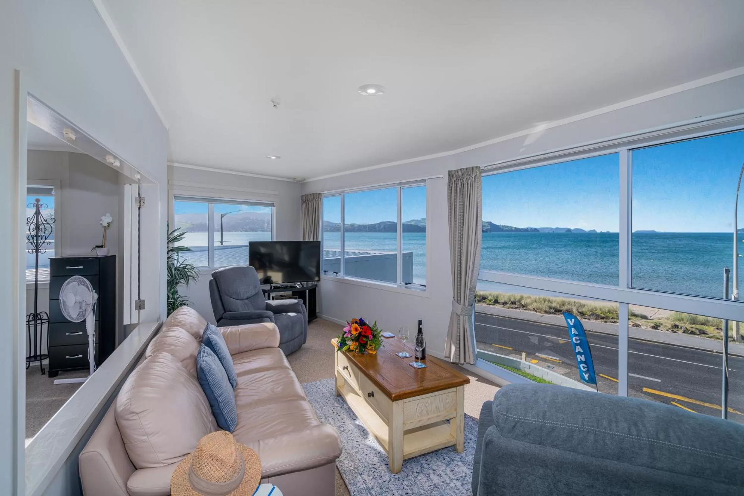Living room in Waterfront Apartments Whitianga