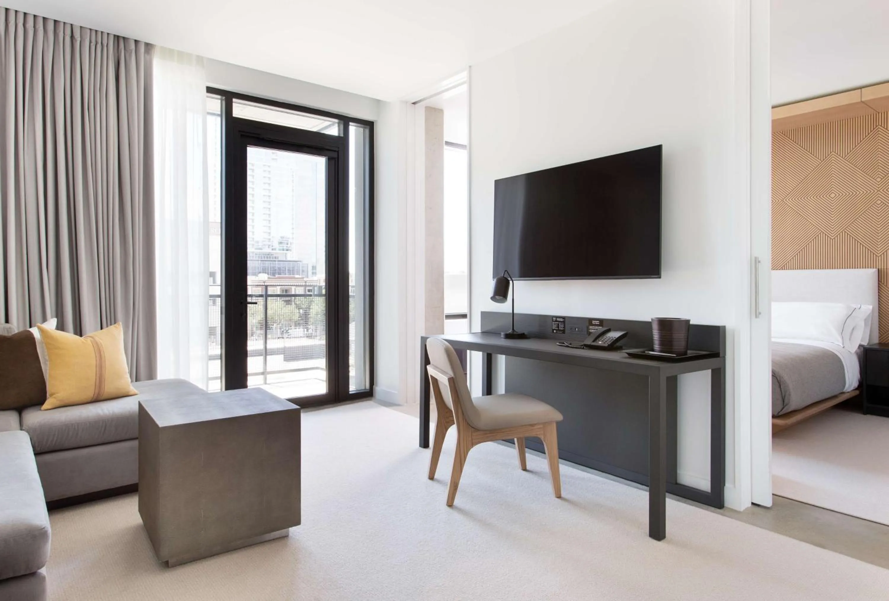 Living room, Bed in Canopy By Hilton Austin Downtown