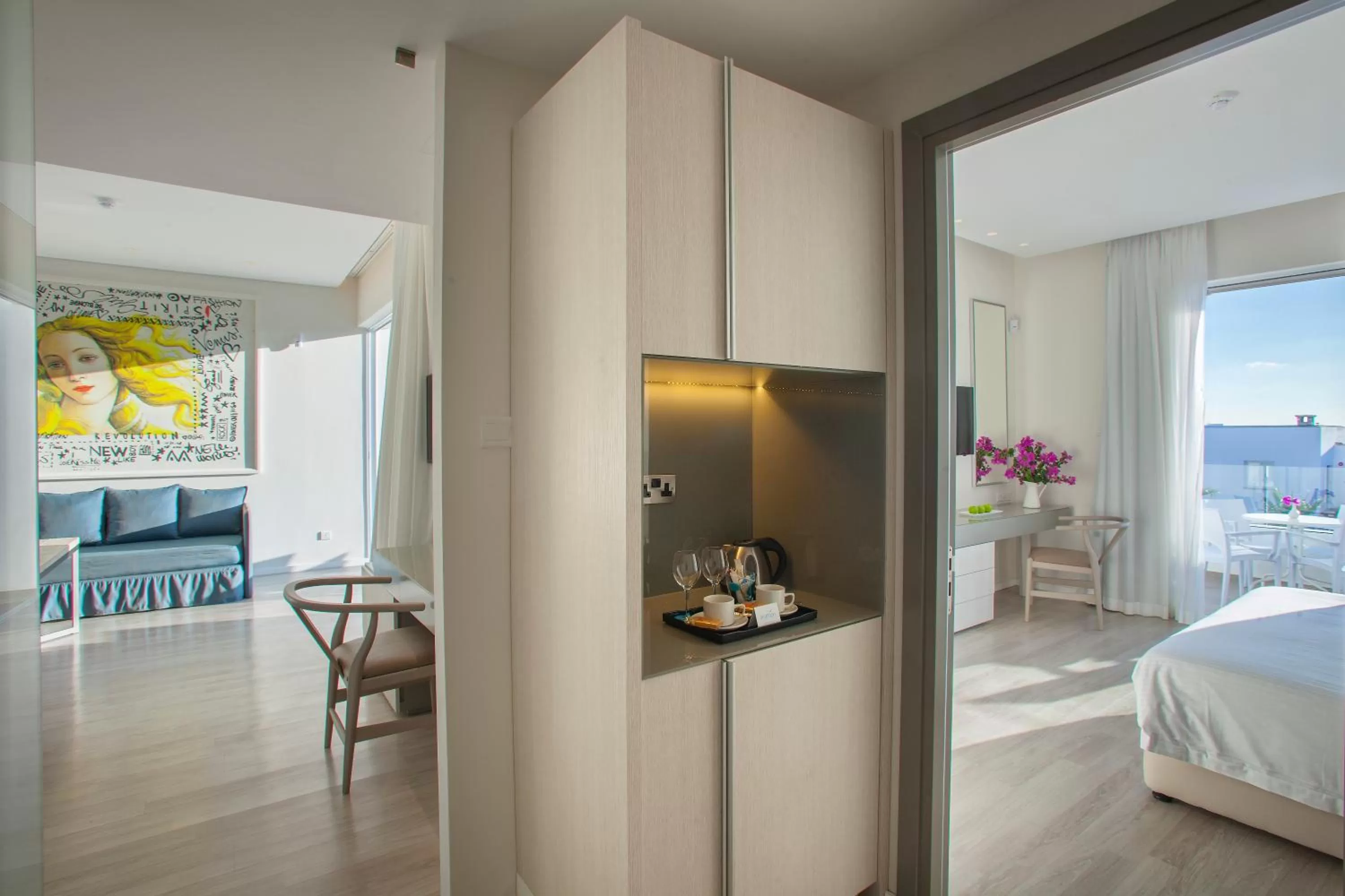 Coffee/tea facilities, Bed in Aliathon Aegean