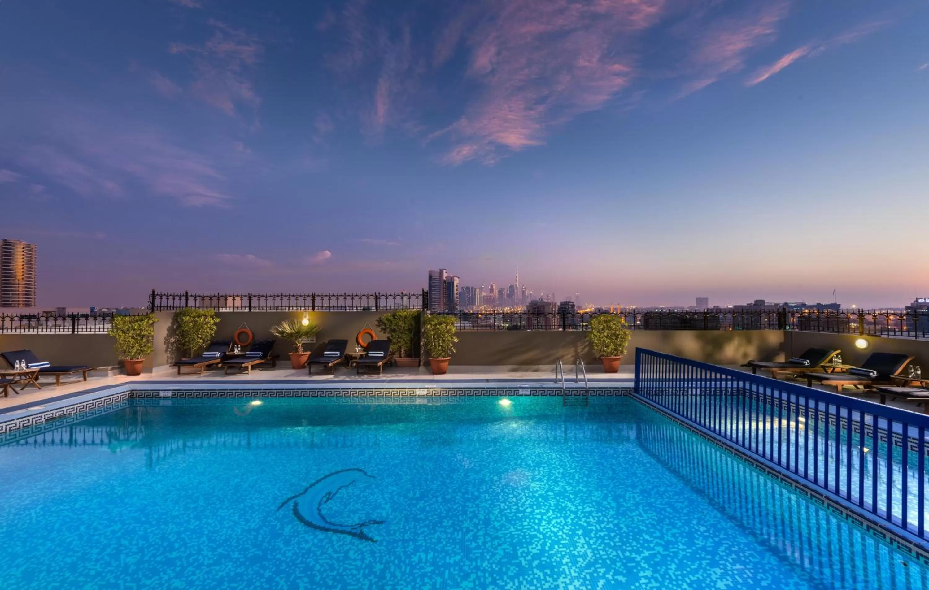 Pool view in Savoy Central Hotel Apartments