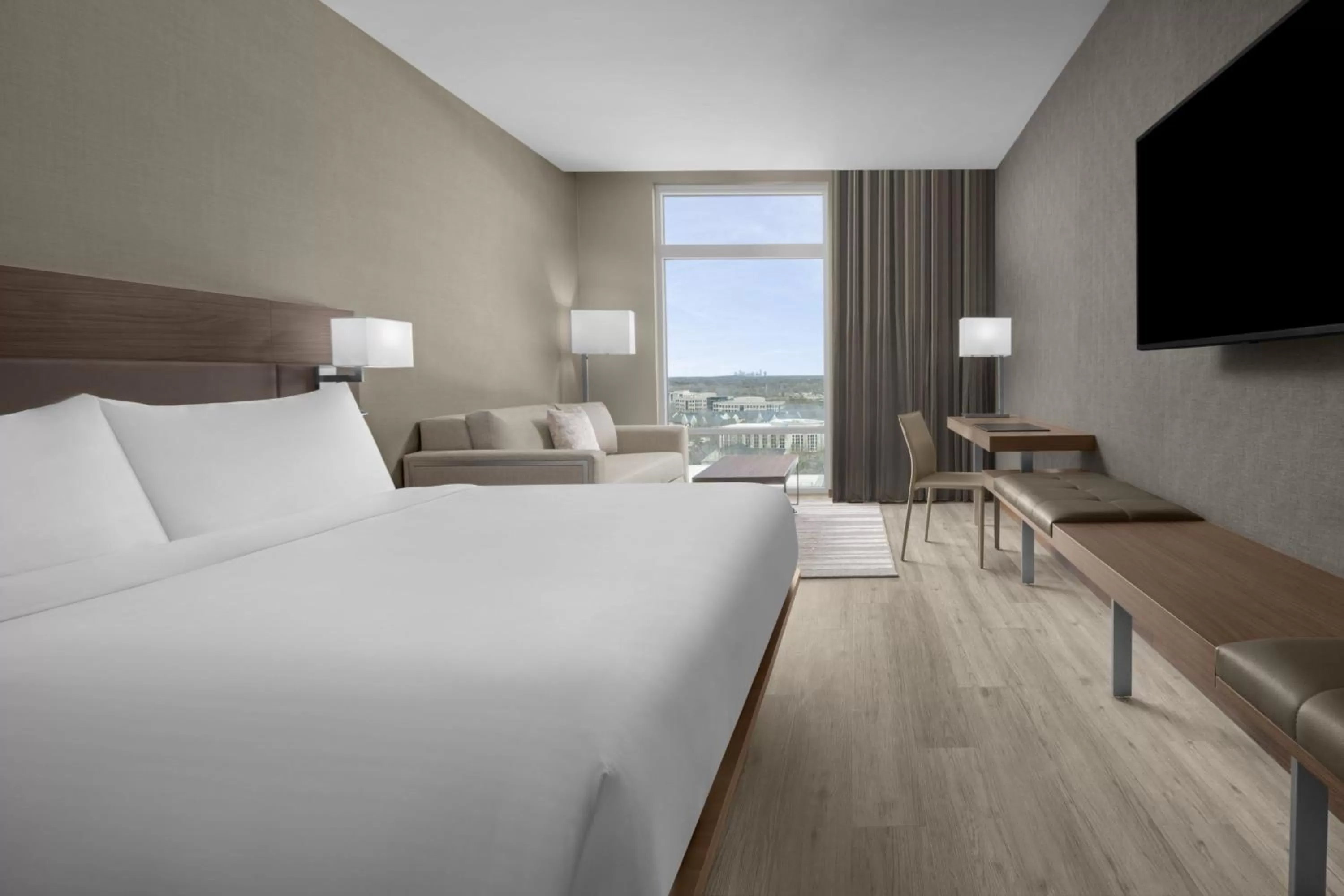 Photo of the whole room, Bed in AC Hotel by Marriott Charlotte Ballantyne