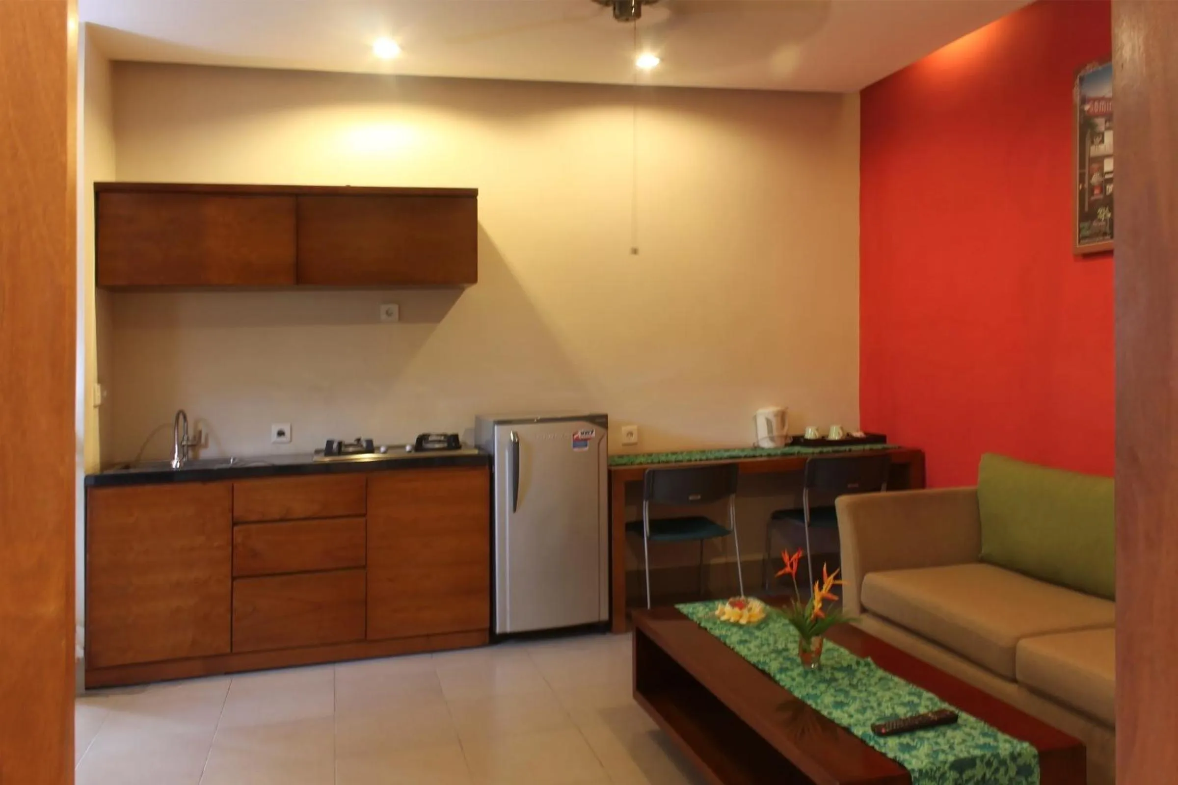 Kitchen or kitchenette in The Green Zhurga Suite Seminyak