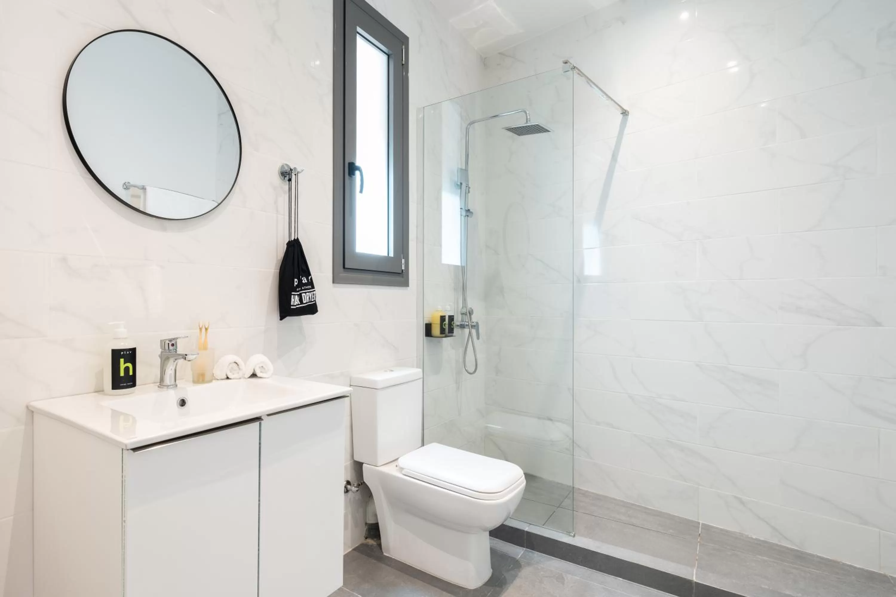 Bathroom in Play Psyri Athens a member of Brown Hotels