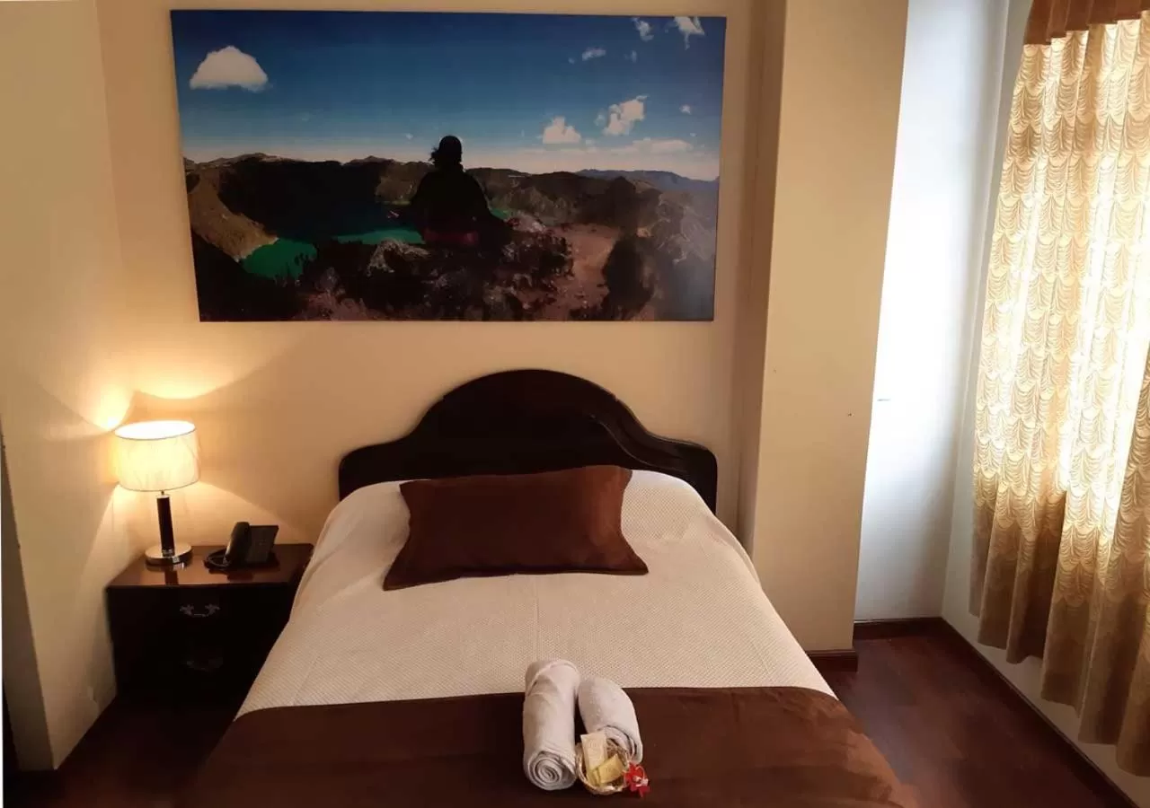 Property building, Bed in La Merced Plaza Hospedaje