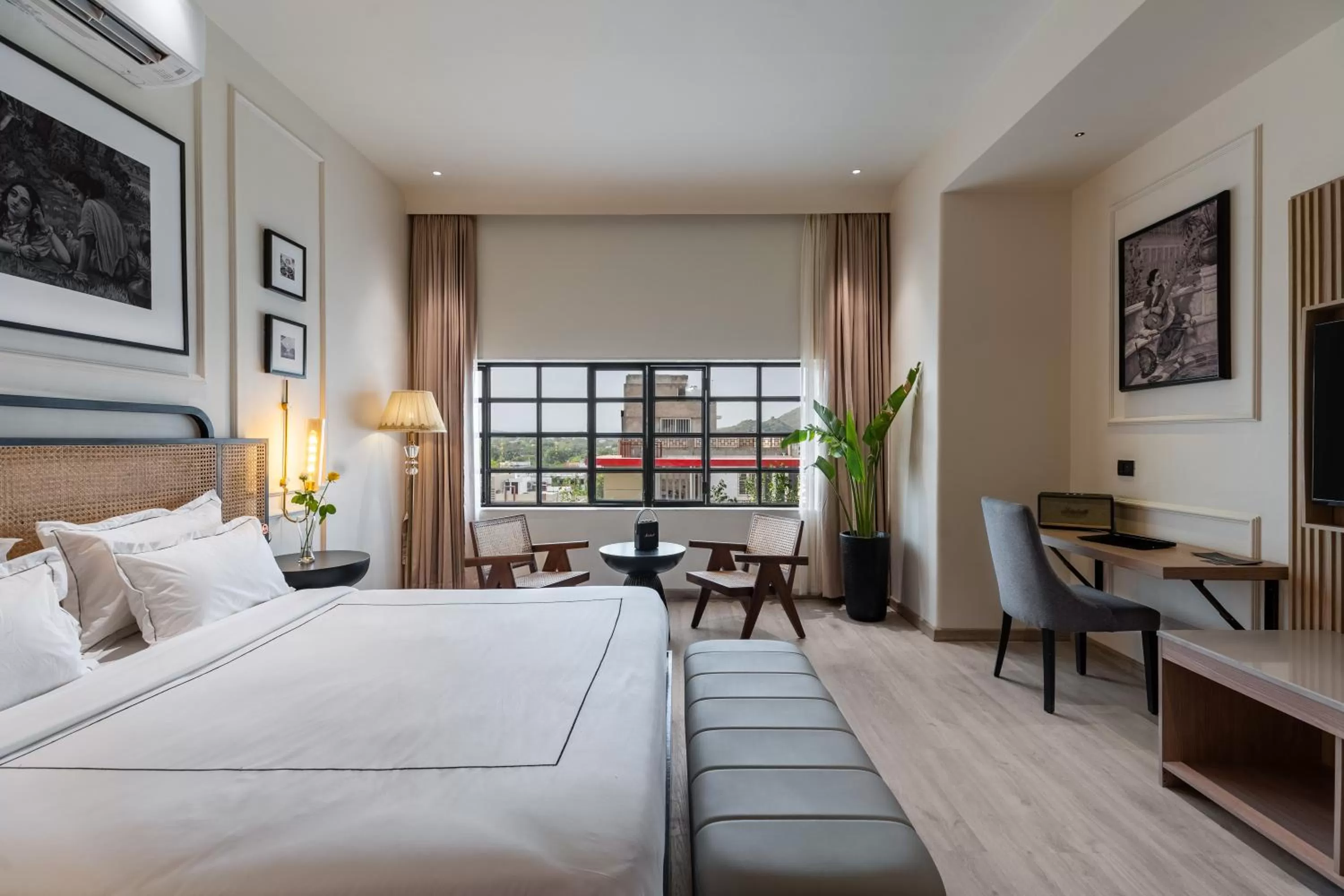 Bedroom, Bed in Downtown Prime A Premium Boutique Hotel Udaipur - My Downtown Hotels