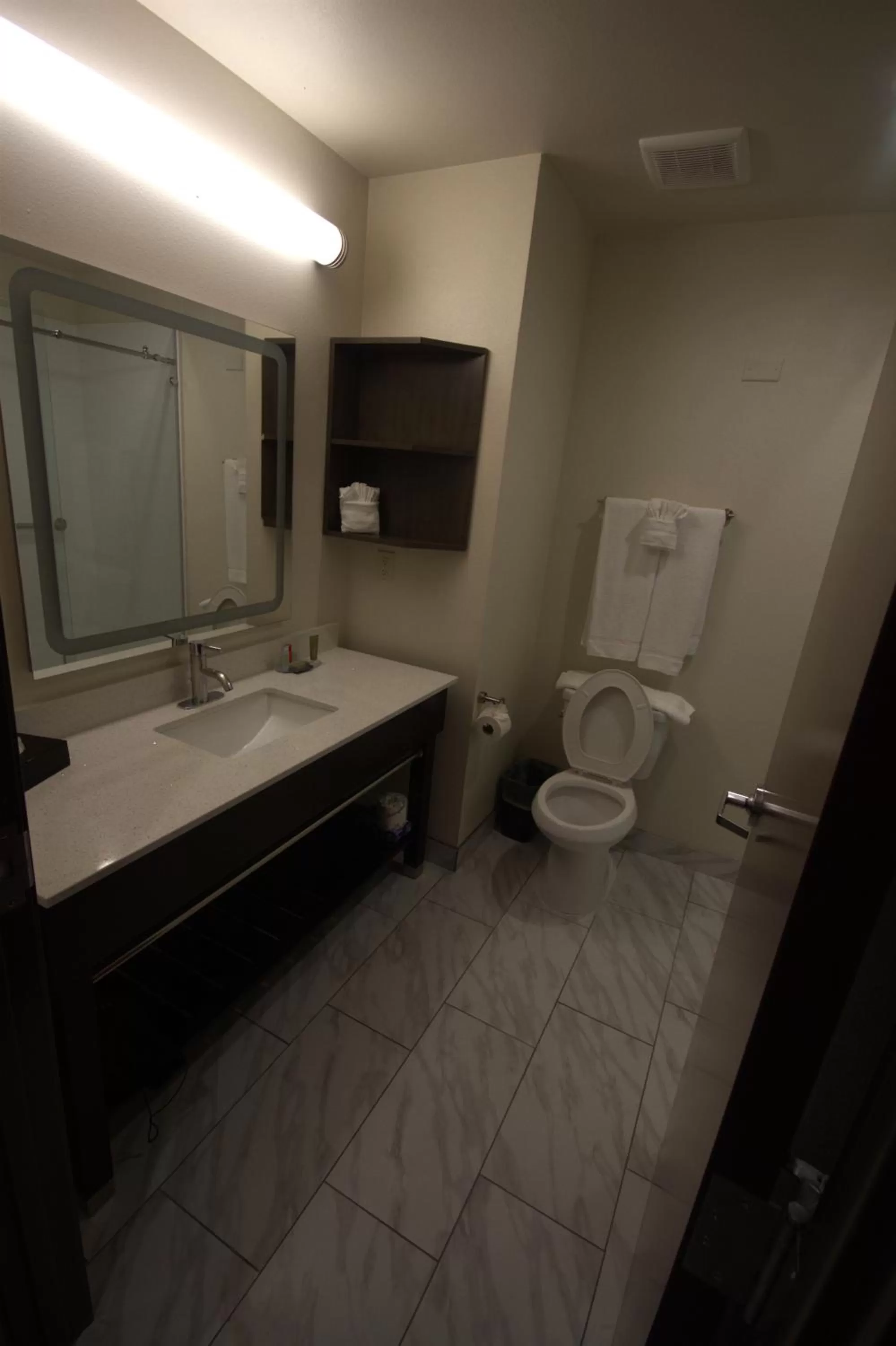Toilet in Atrium Hotel and Suites DFW Airport