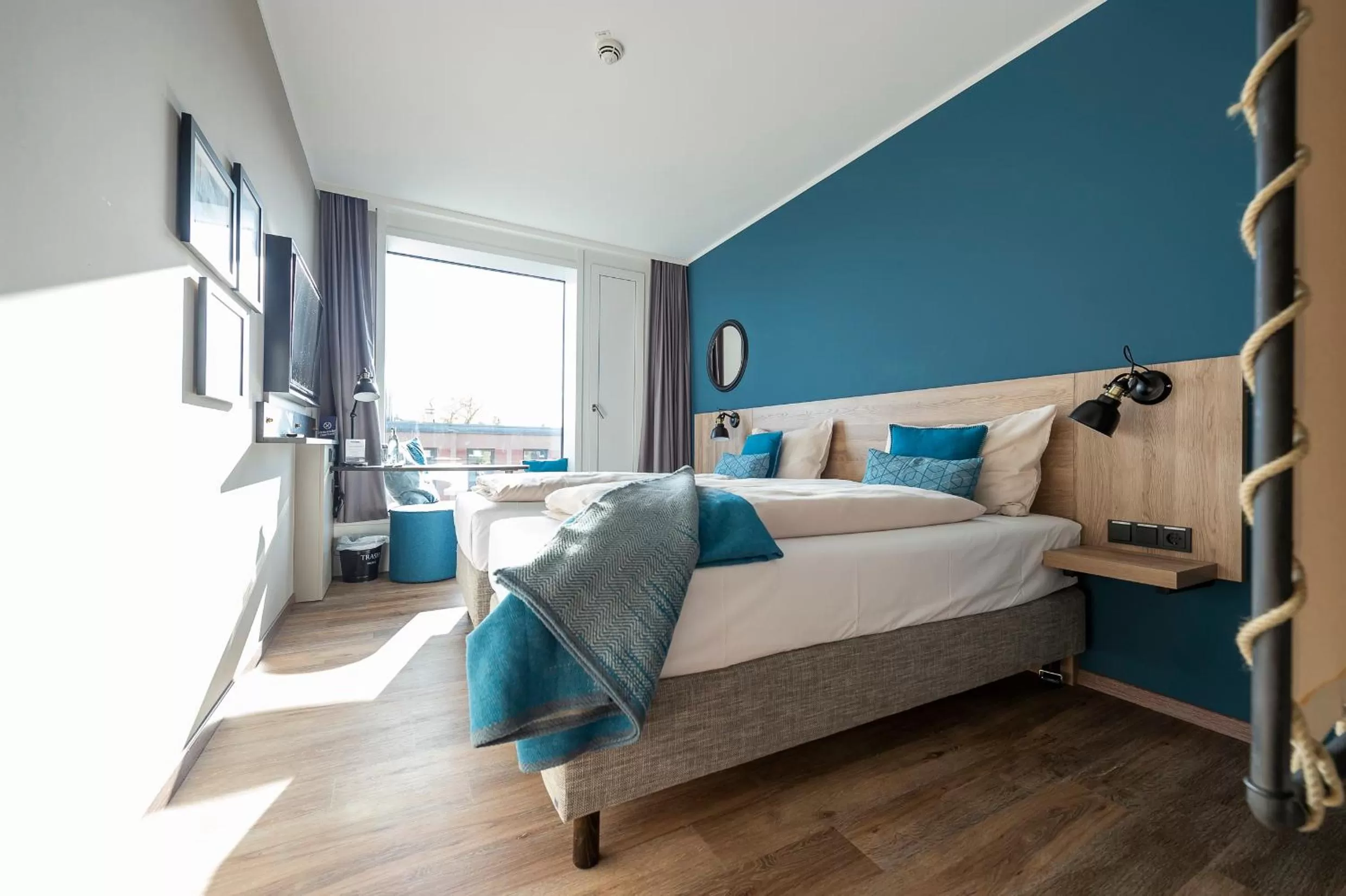 Bed in HARBR Hotel Konstanz, a member of Radisson Individuals