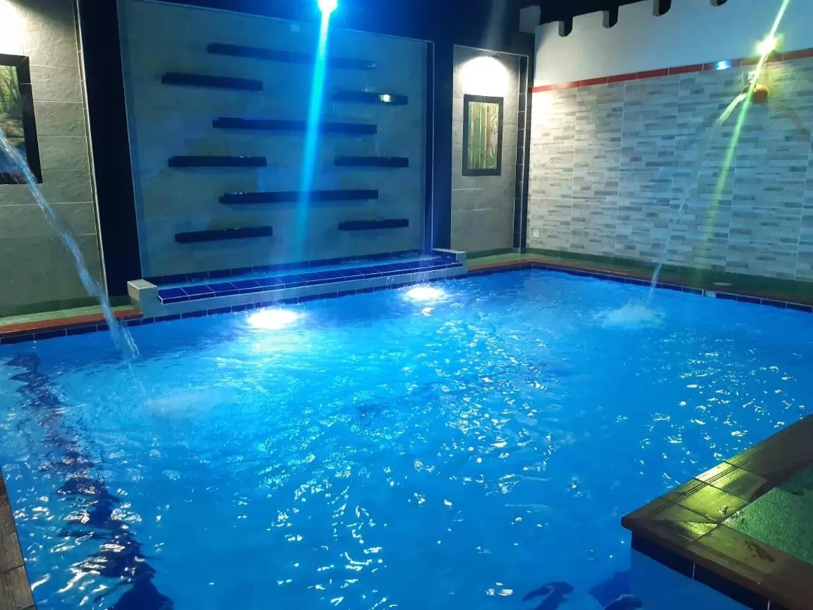 Pool view in Hotel Colonial Villavieja