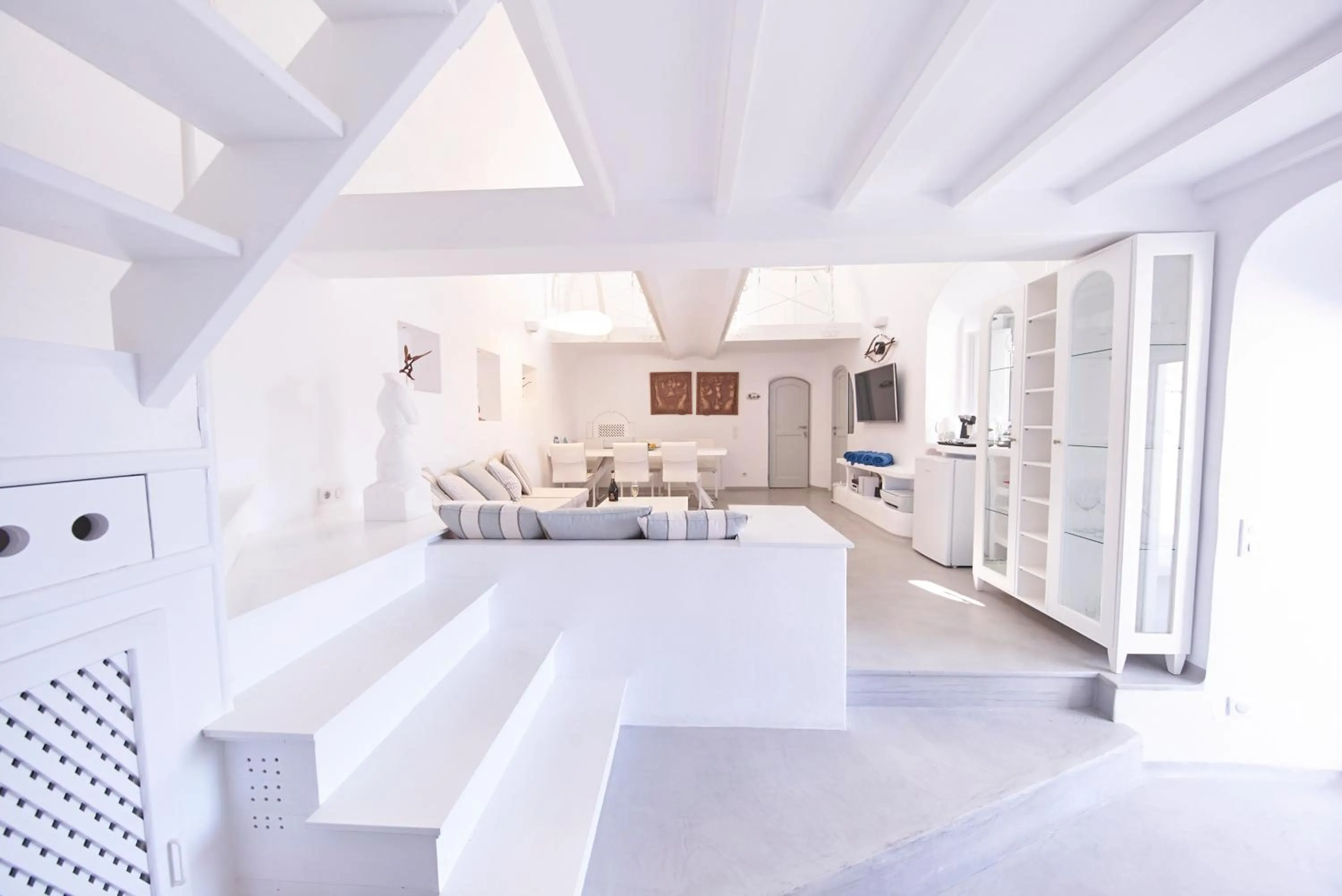 Living room, Bed in Trieris Villa & Suites