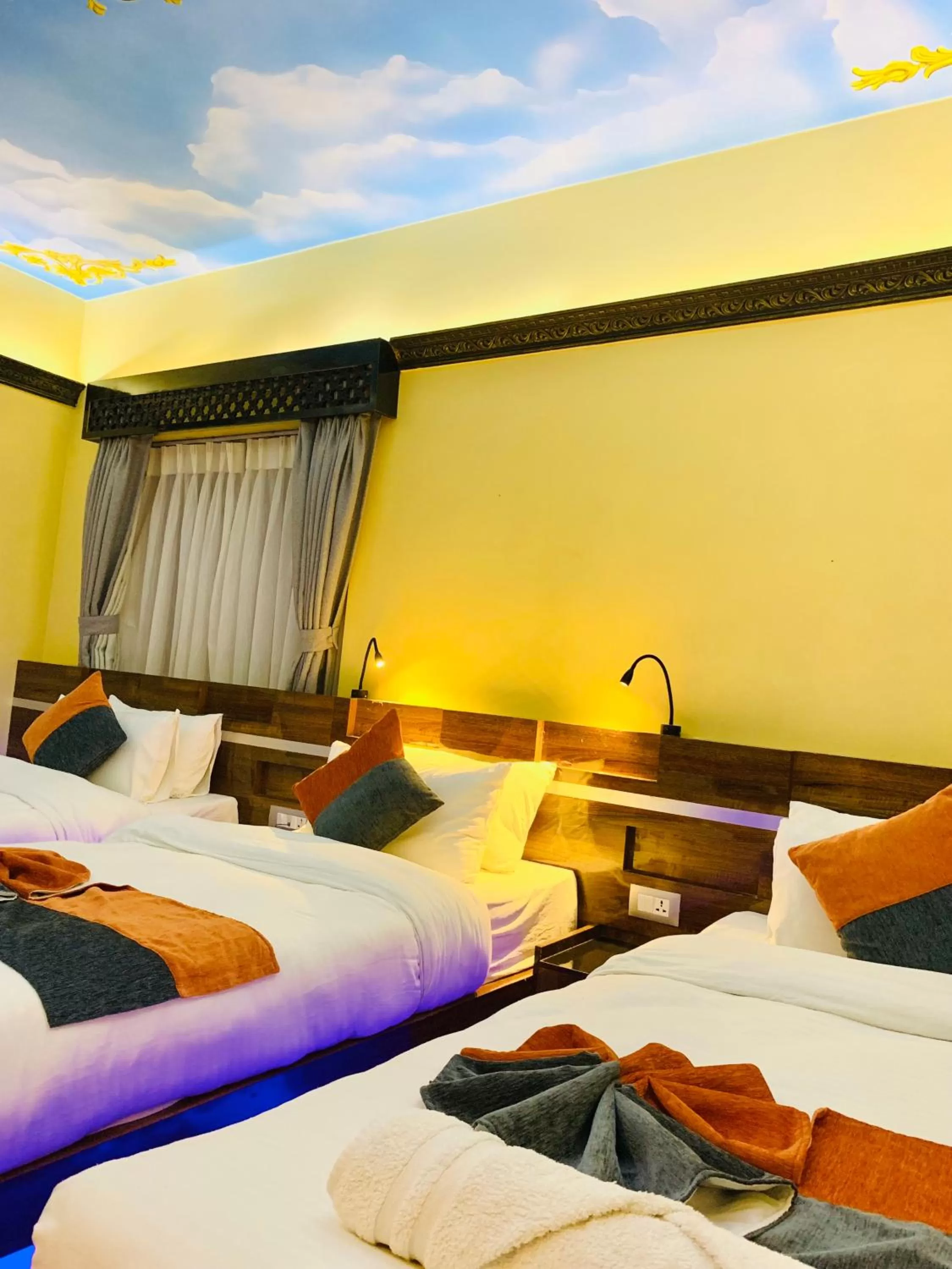 View (from property/room), Bed in Hotel ABC, Boutique Hotel in Pokhara