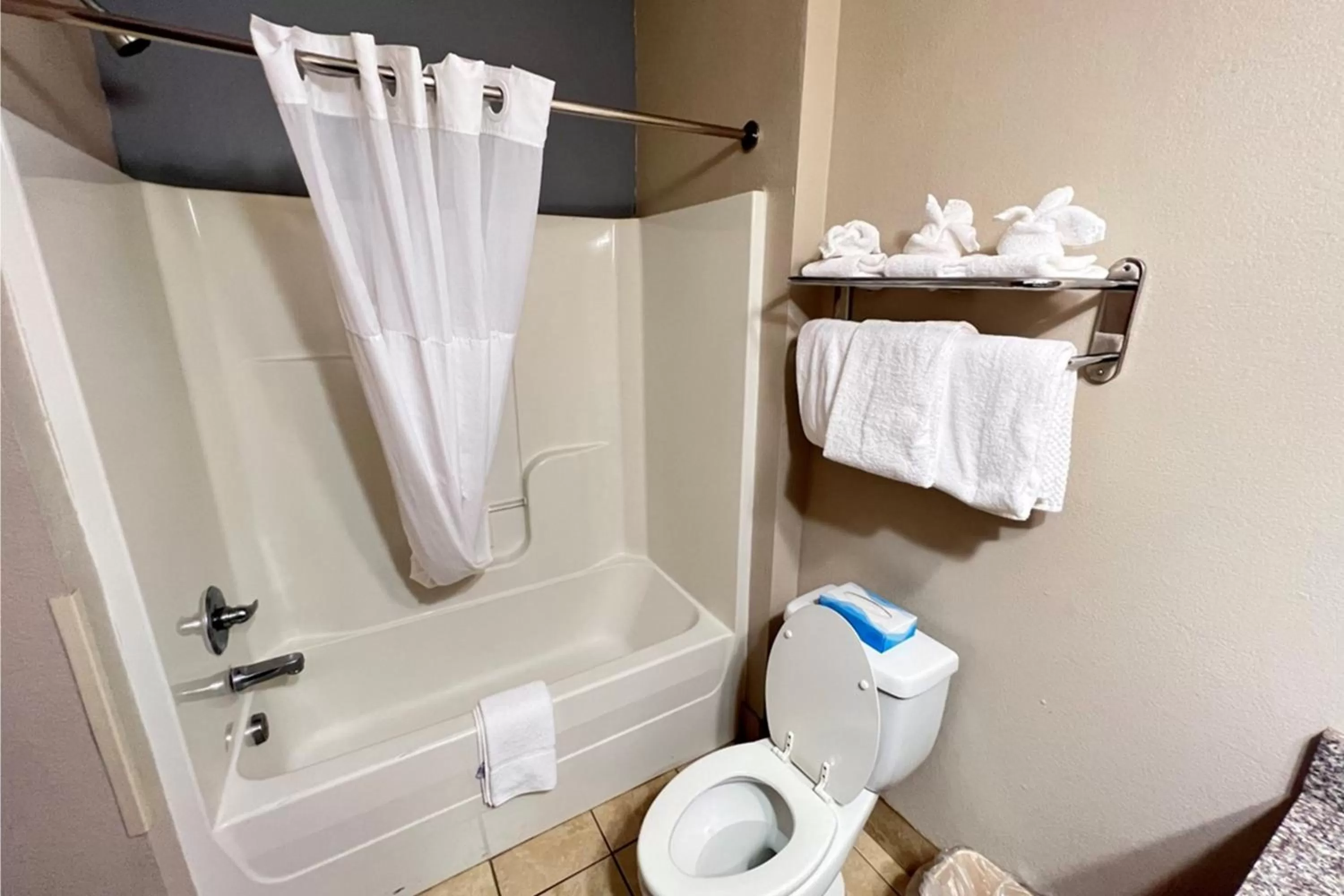 Shower in Econo Lodge Augusta West near Fort Gordon