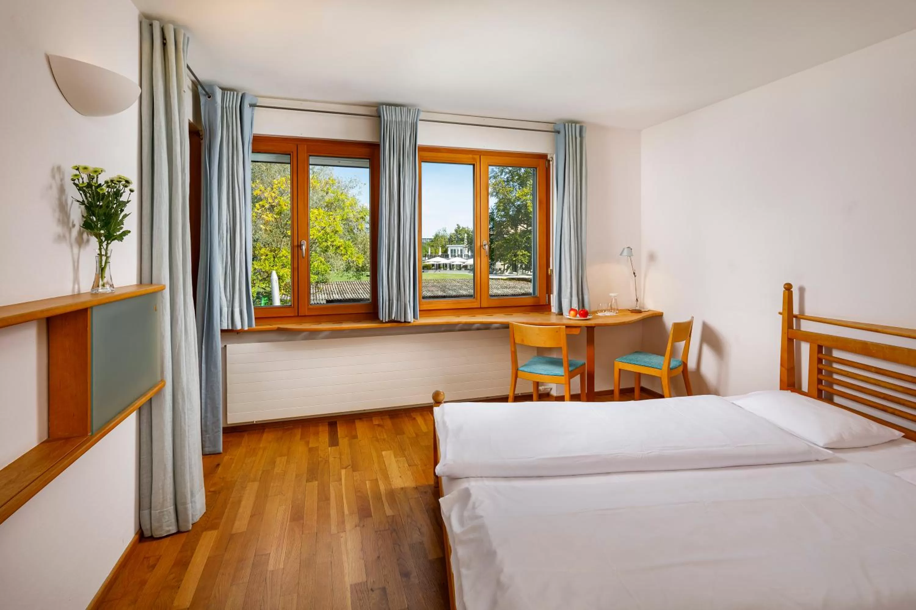 Bed in Hotel Restaurant Schiff