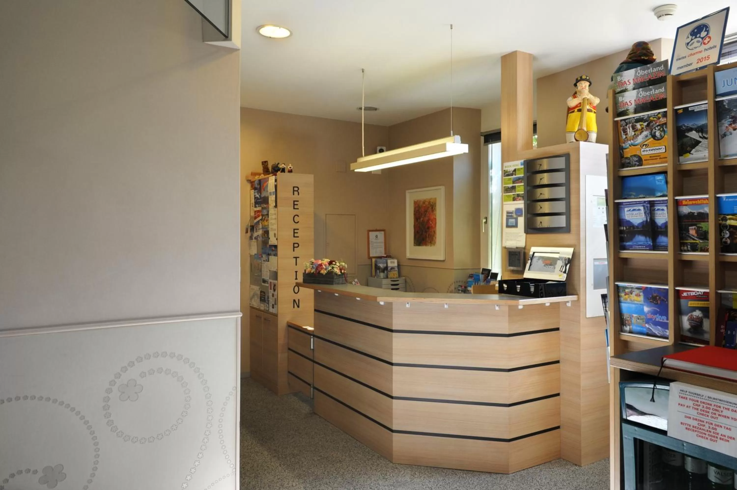 Lobby or reception in Hotel Derby Interlaken - self check-in