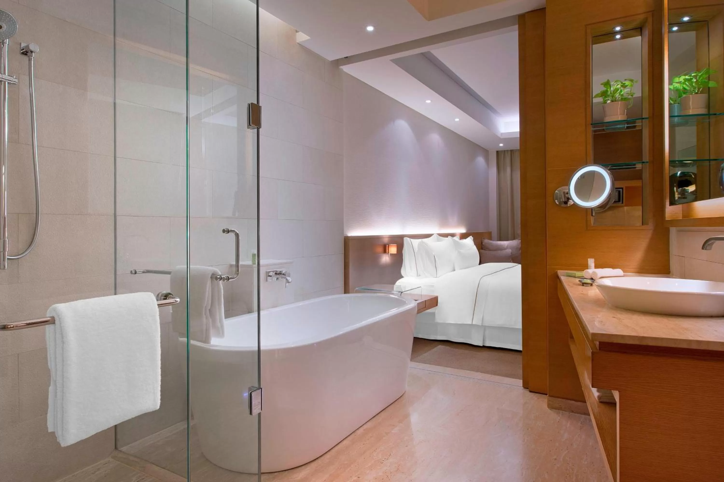 Bathroom, Bed in The Westin Mumbai Garden City