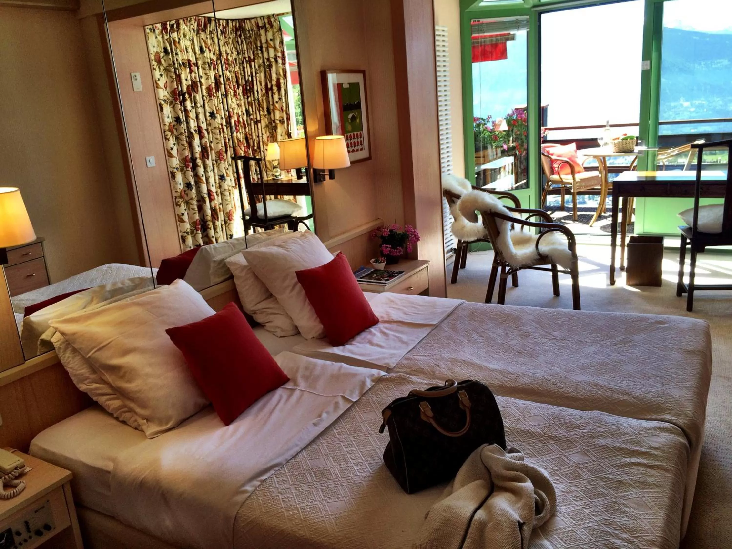 Balcony/Terrace, Bed in Hôtel de la Forêt