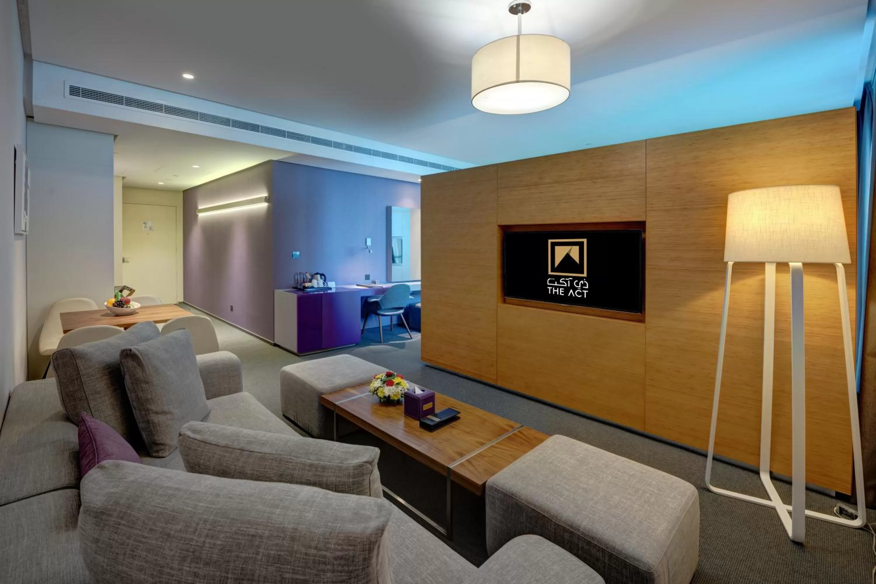 Seating area in The Act Hotel Sharjah