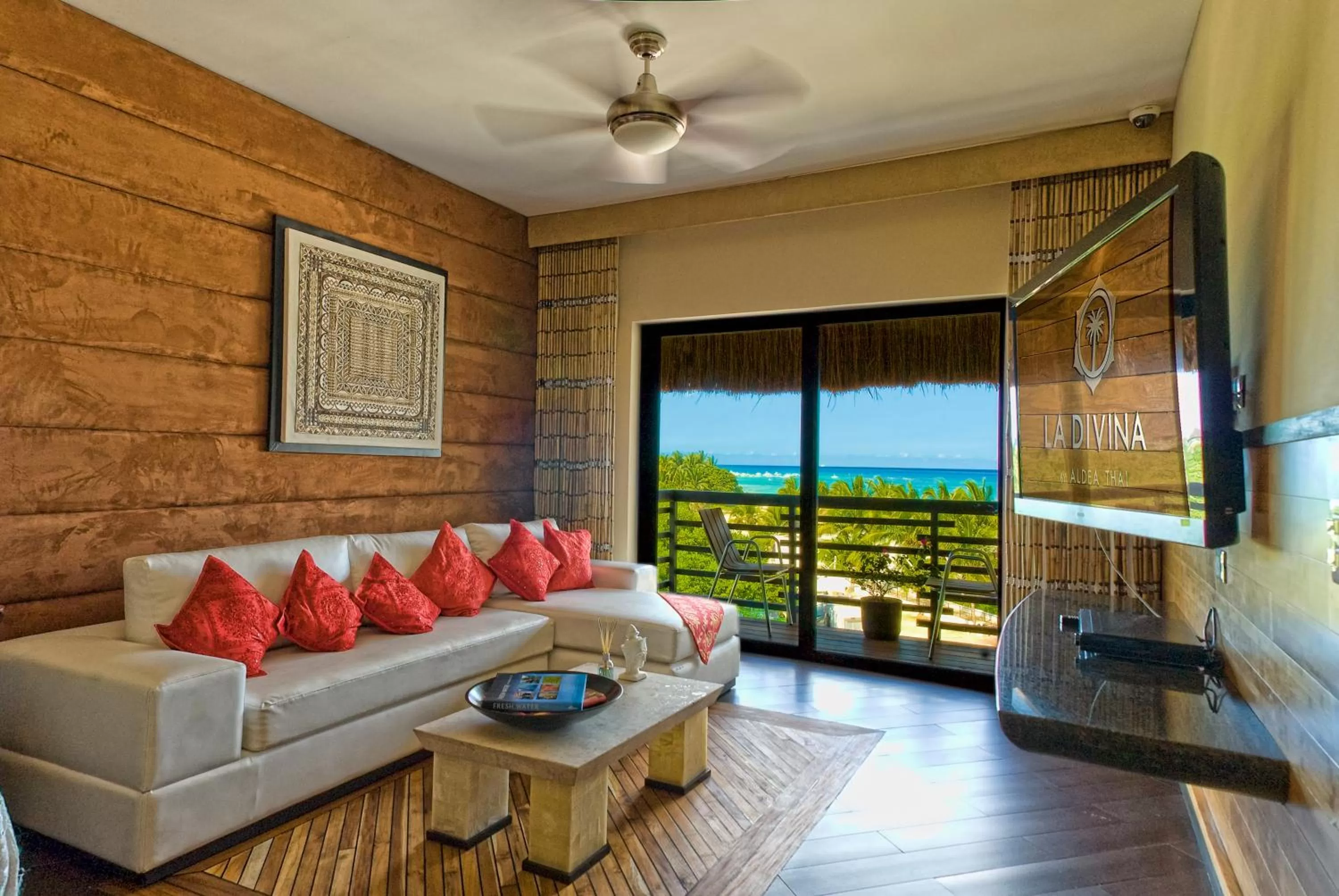 Living room in La Divina by Aldea Thai