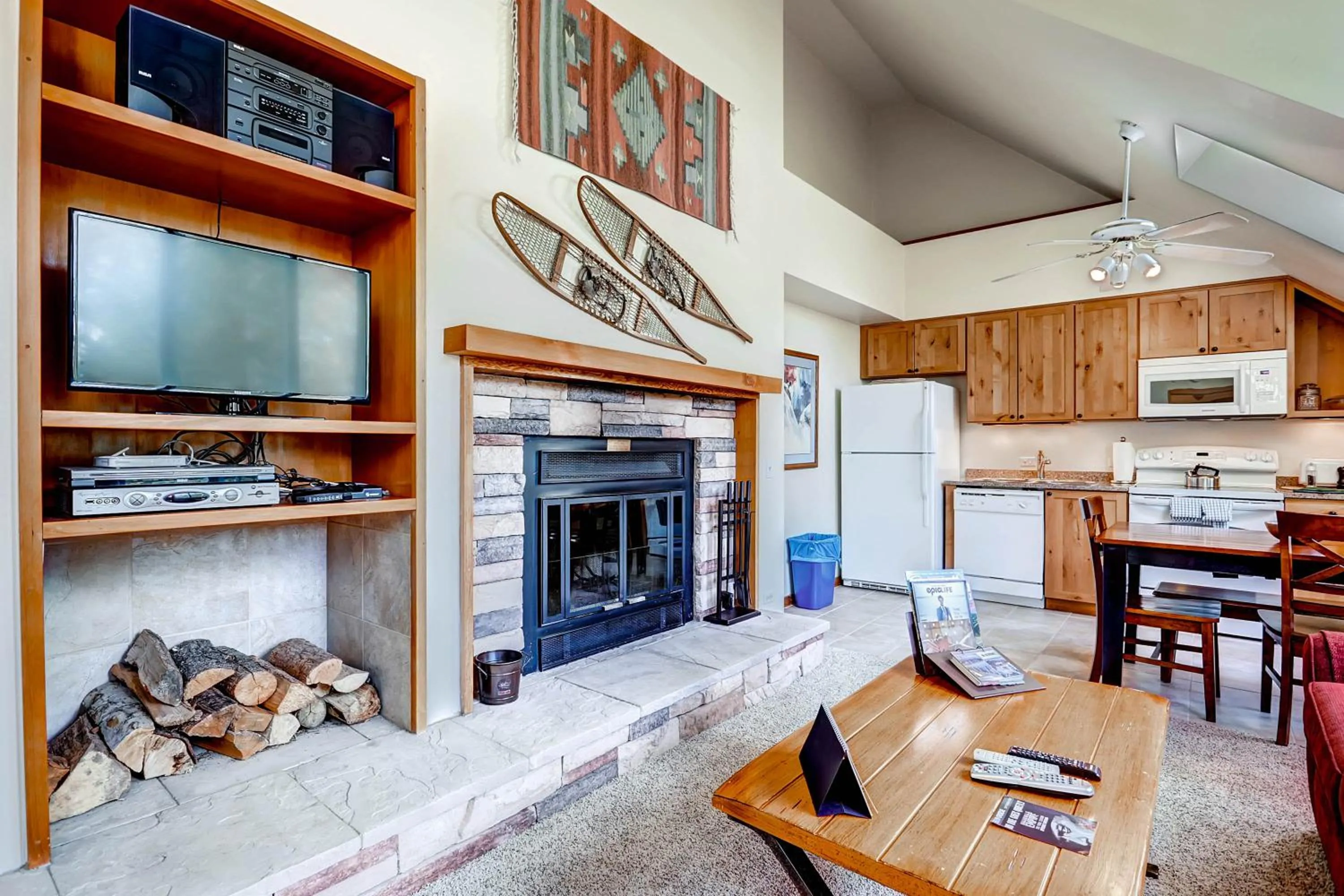 Living room in Evergreen Condominiums by Keystone Resort