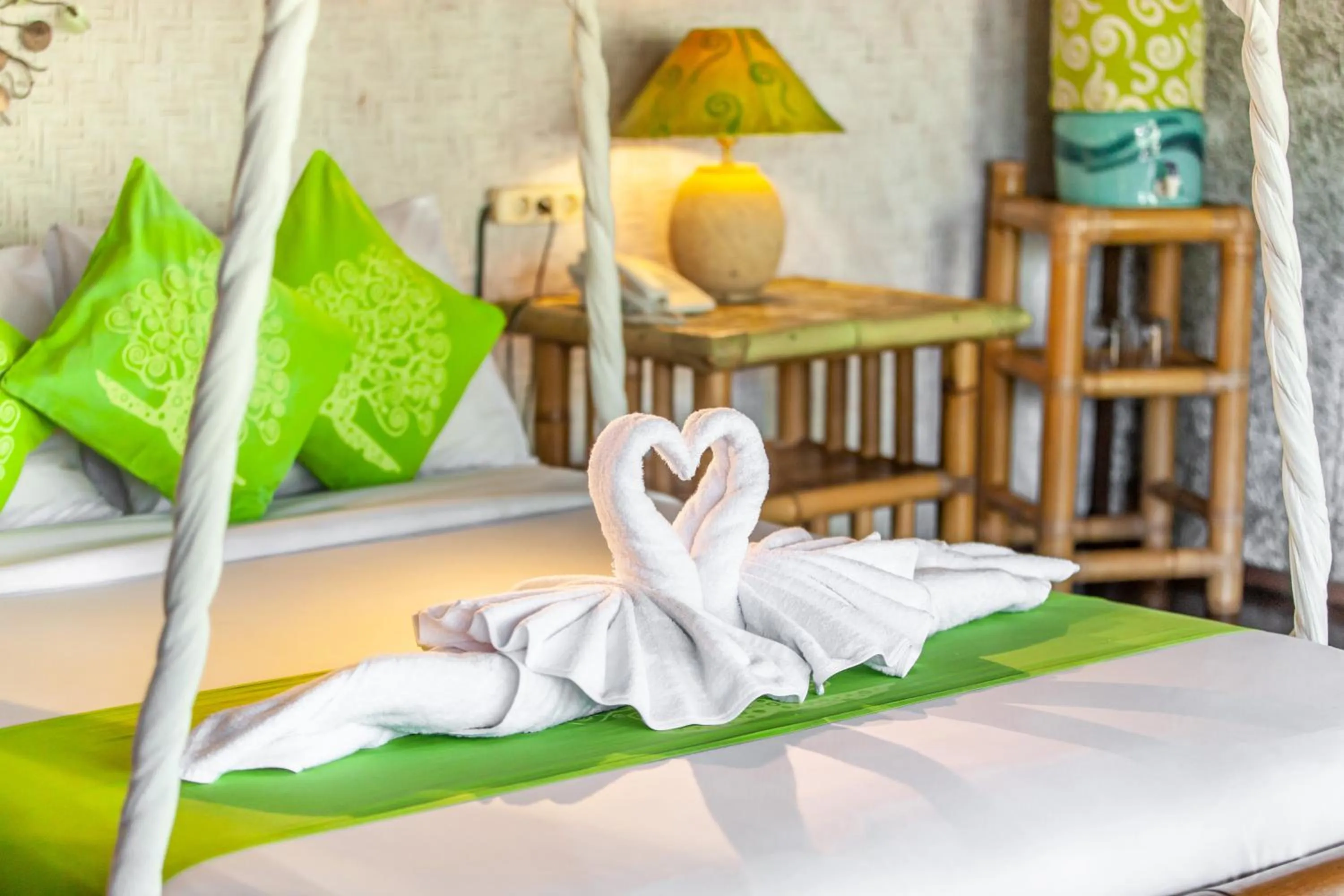 Bed in Swasti Eco Cottages