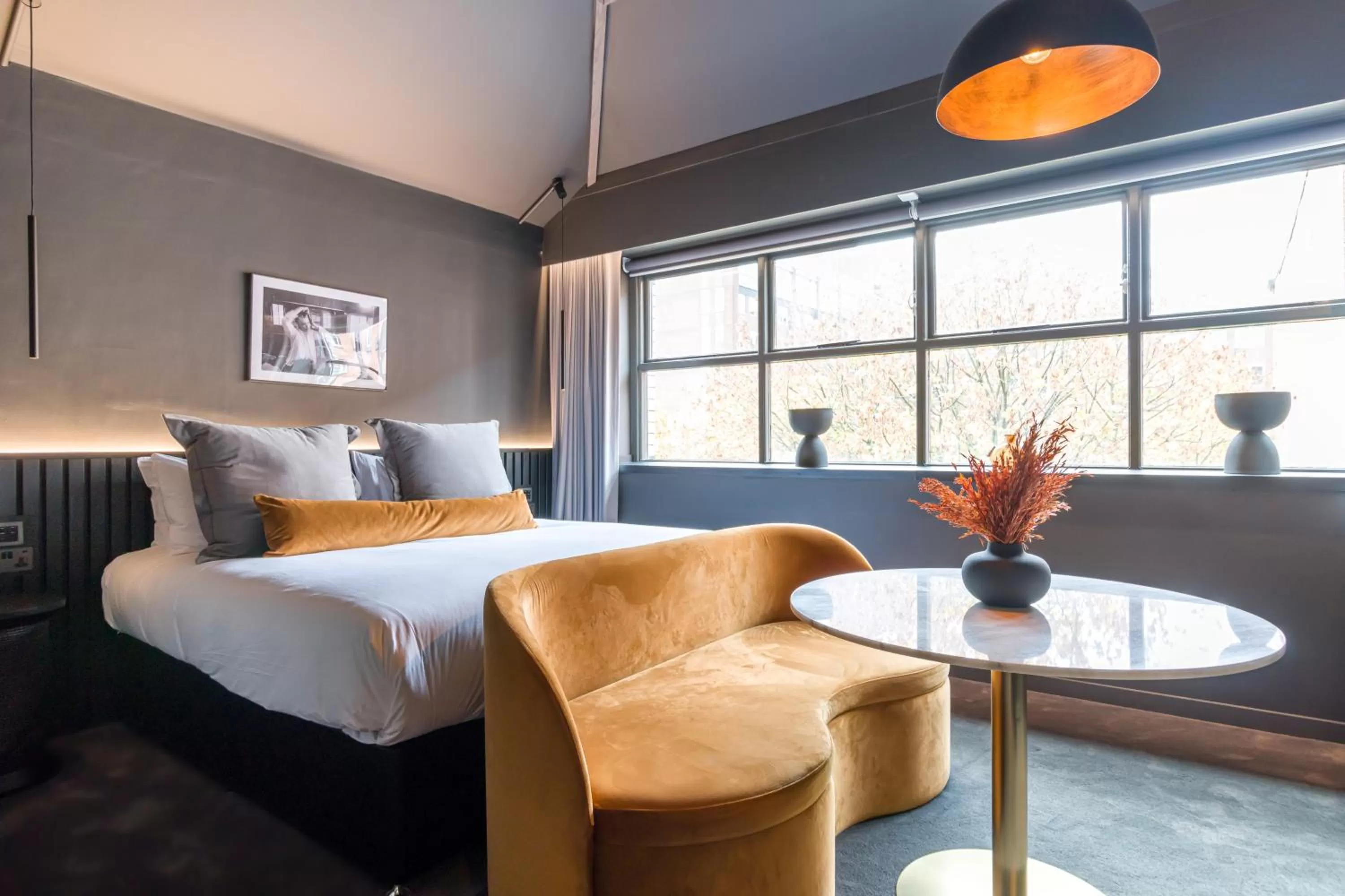 Bed in Velvet Hotel Manchester, WorldHotels Crafted