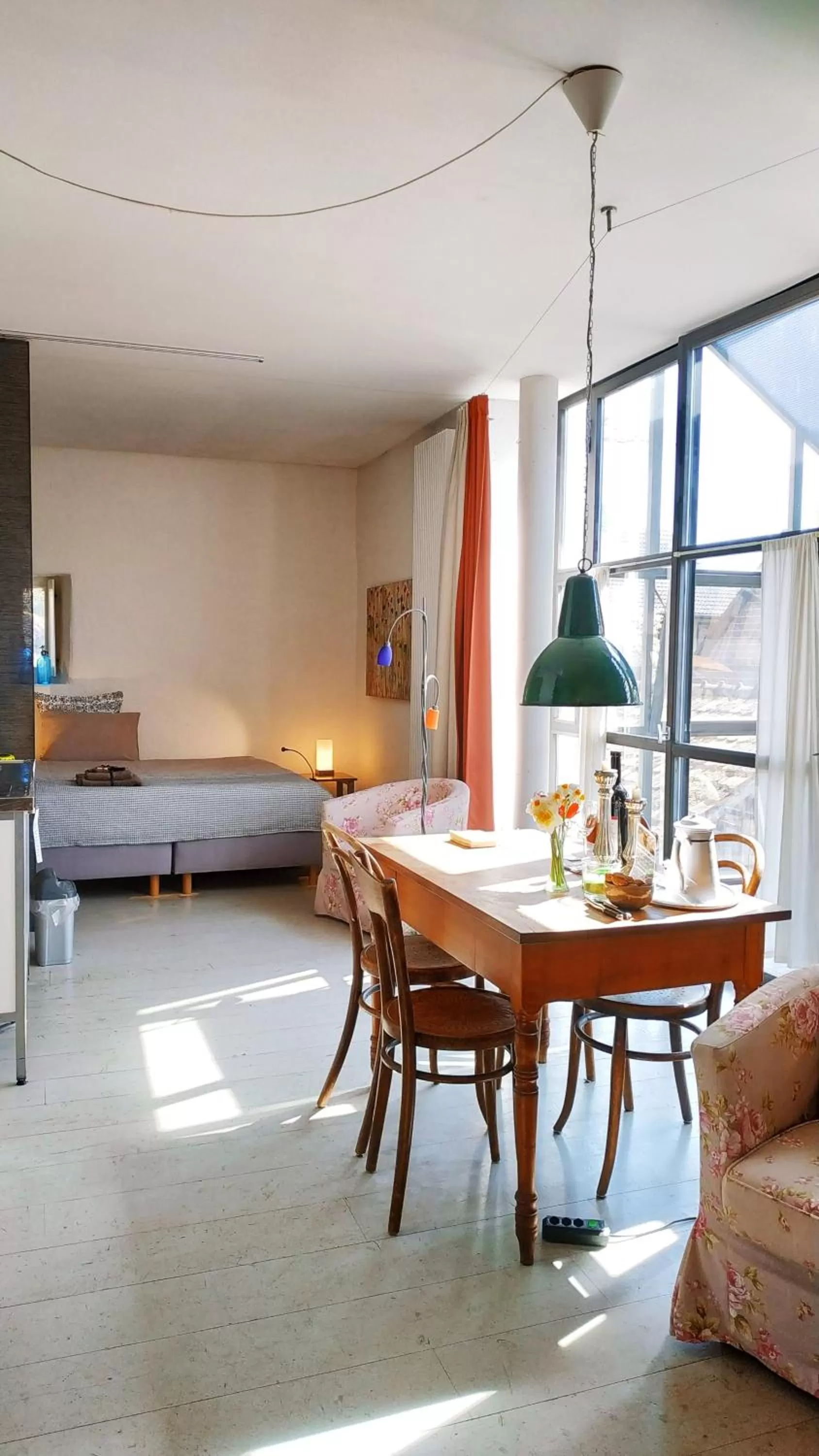 Bed in Blue Wall BnB