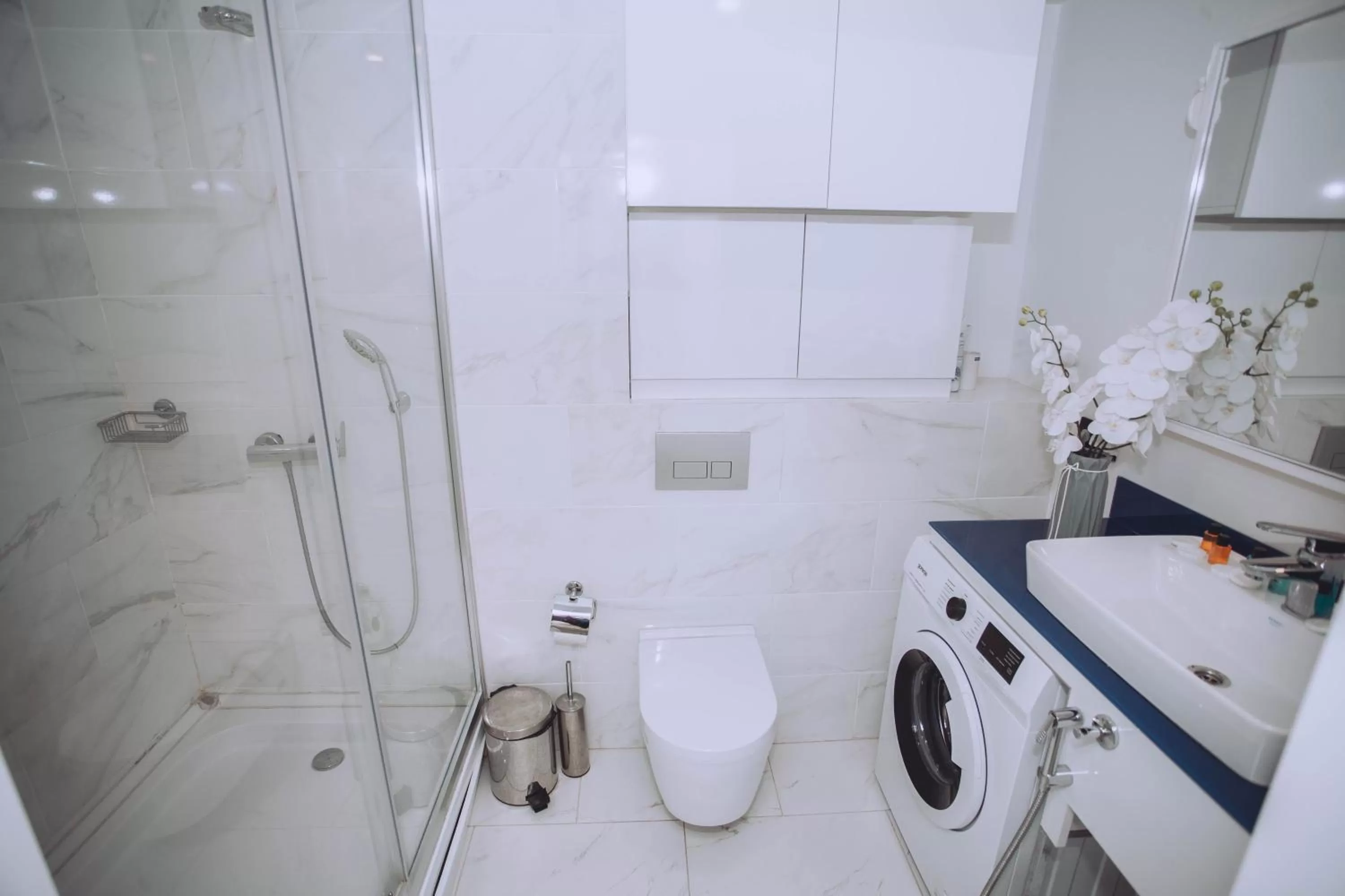 Shower, Bathroom in Luxury Sea View Aparthotel In Orbi City Batumi