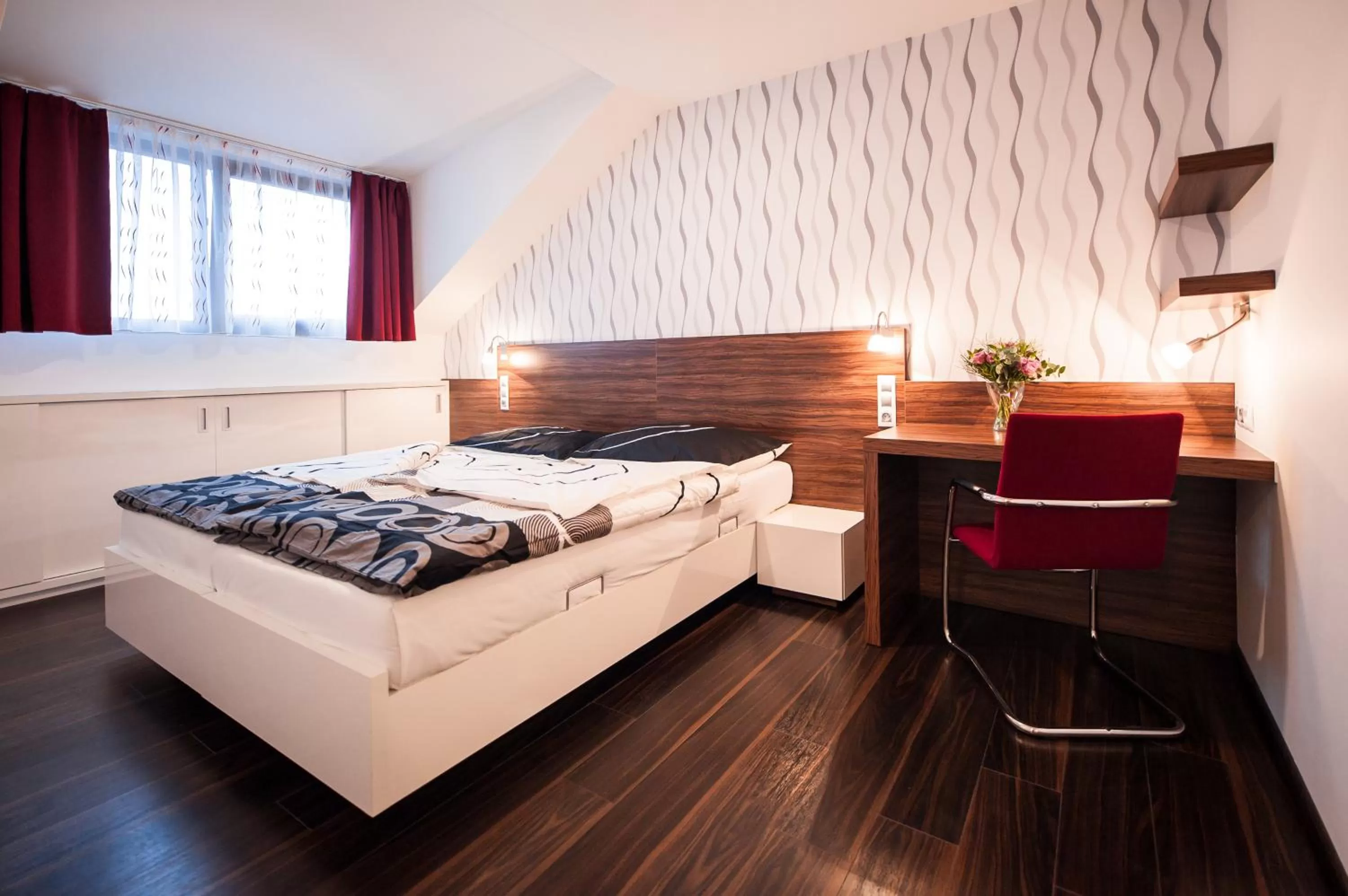 Bed in Hotel Pivovar