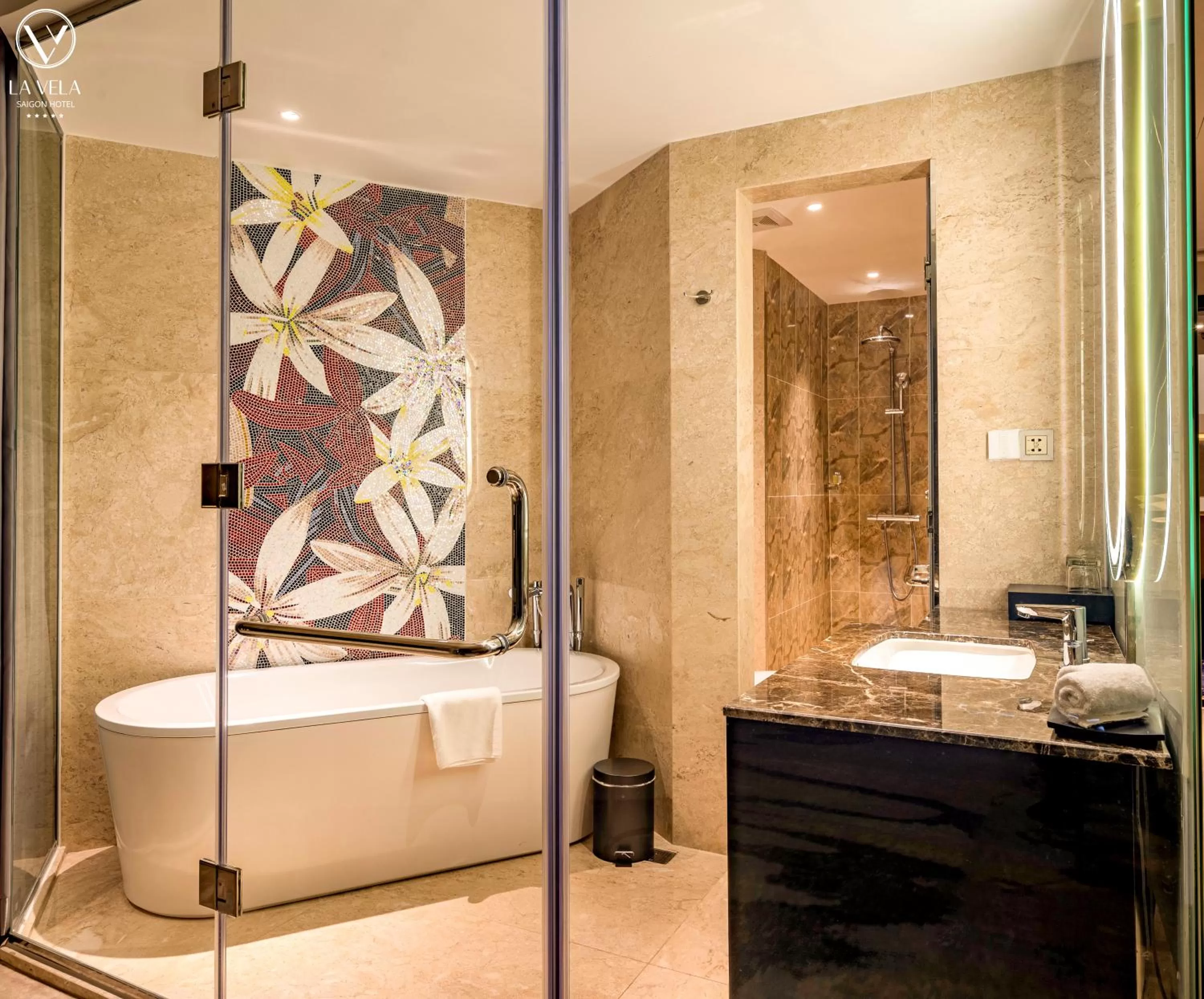Bathroom in La Vela Saigon Hotel