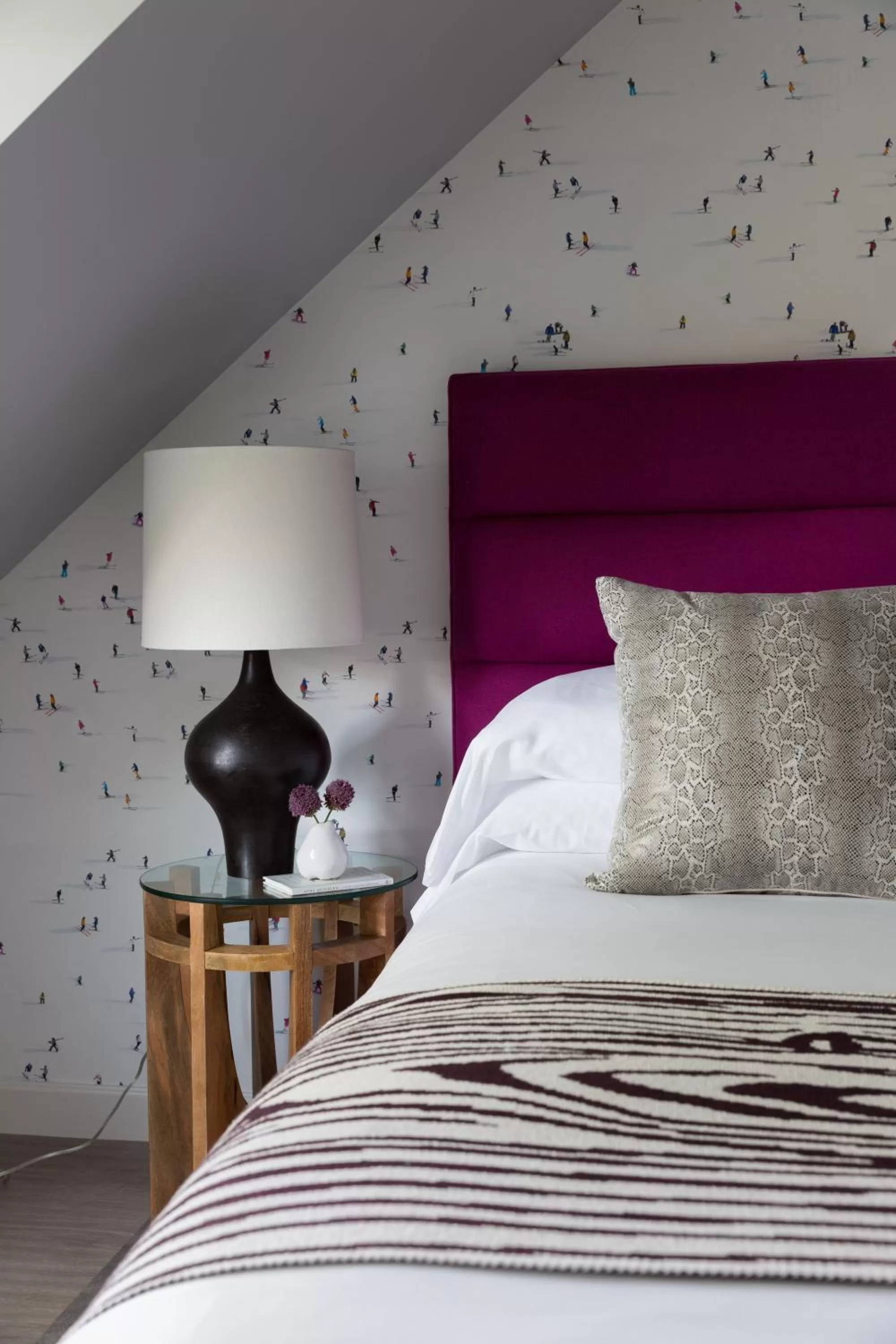 Bed in Field Guide Lodge