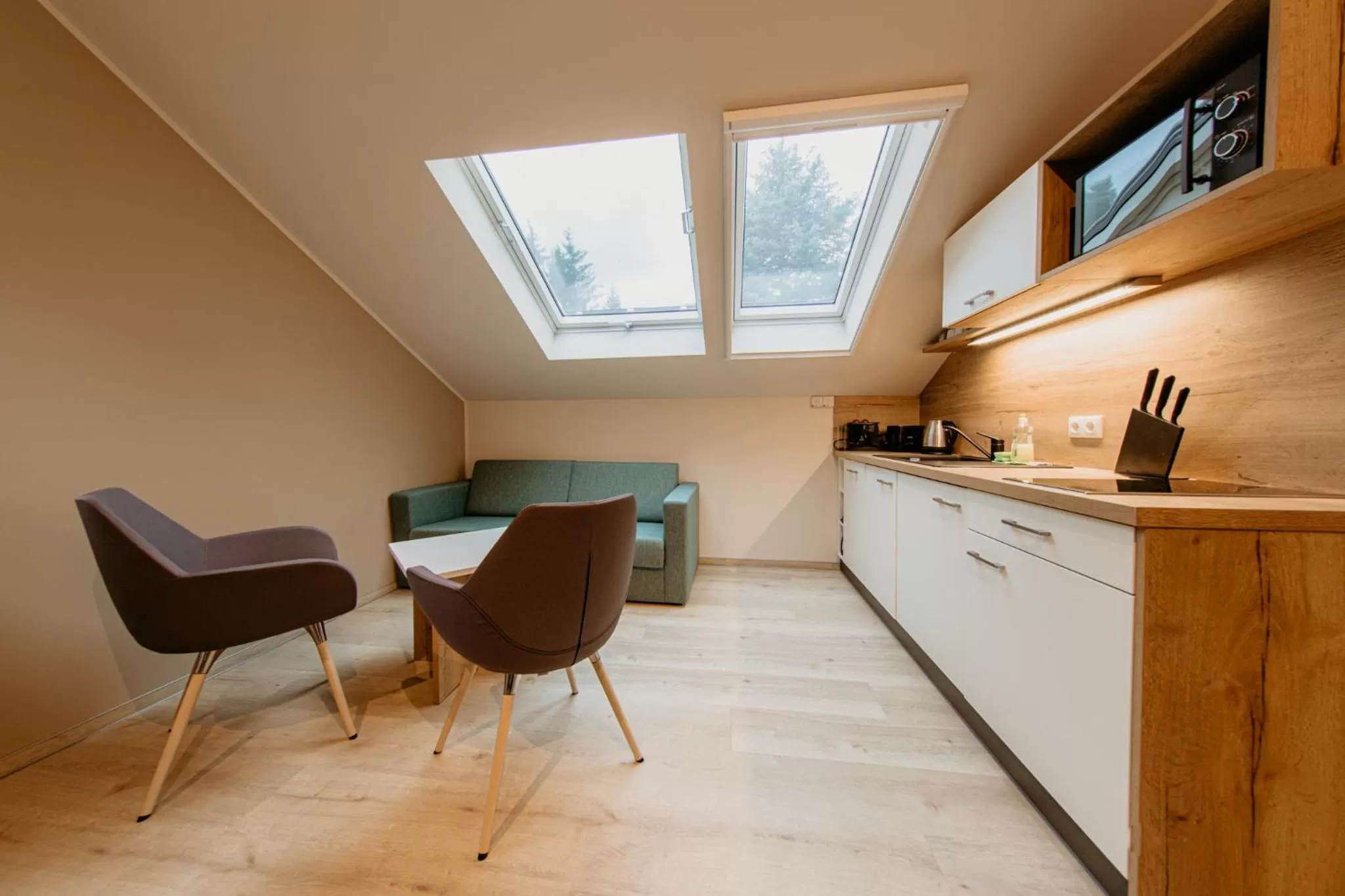 Kitchen or kitchenette in Bergpension Laasen Perle Rathen