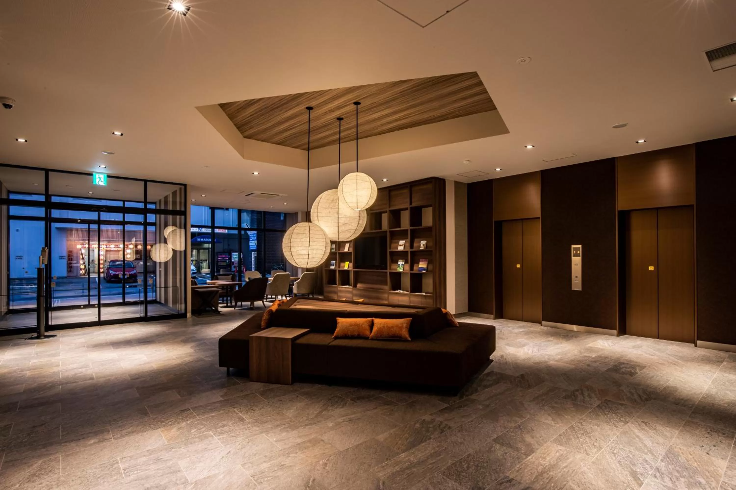 Lobby or reception in Tabino Hotel lit Matsumoto Milky white Onsen