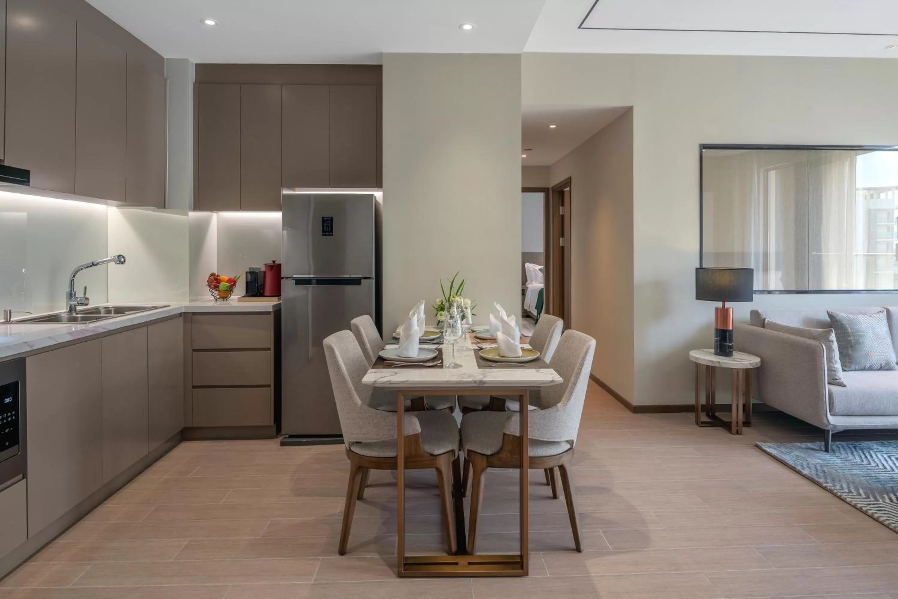 Kitchen or kitchenette in Oakwood Premier Phnom Penh