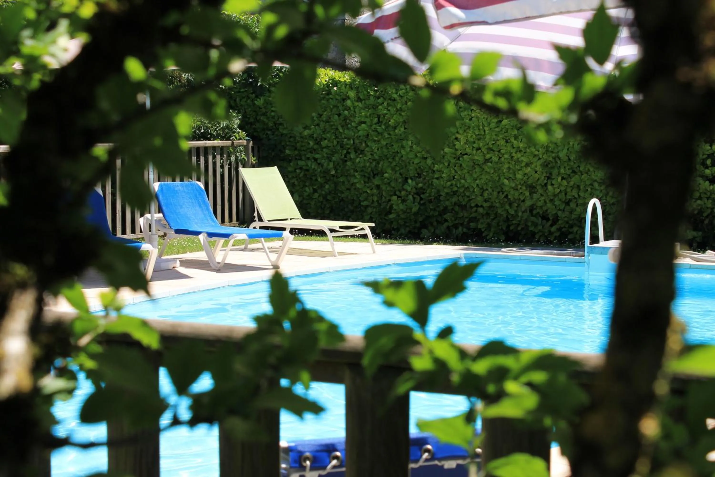 Swimming pool in Logis Hotels- Auberge de la Tour - Hôtel et restaurant