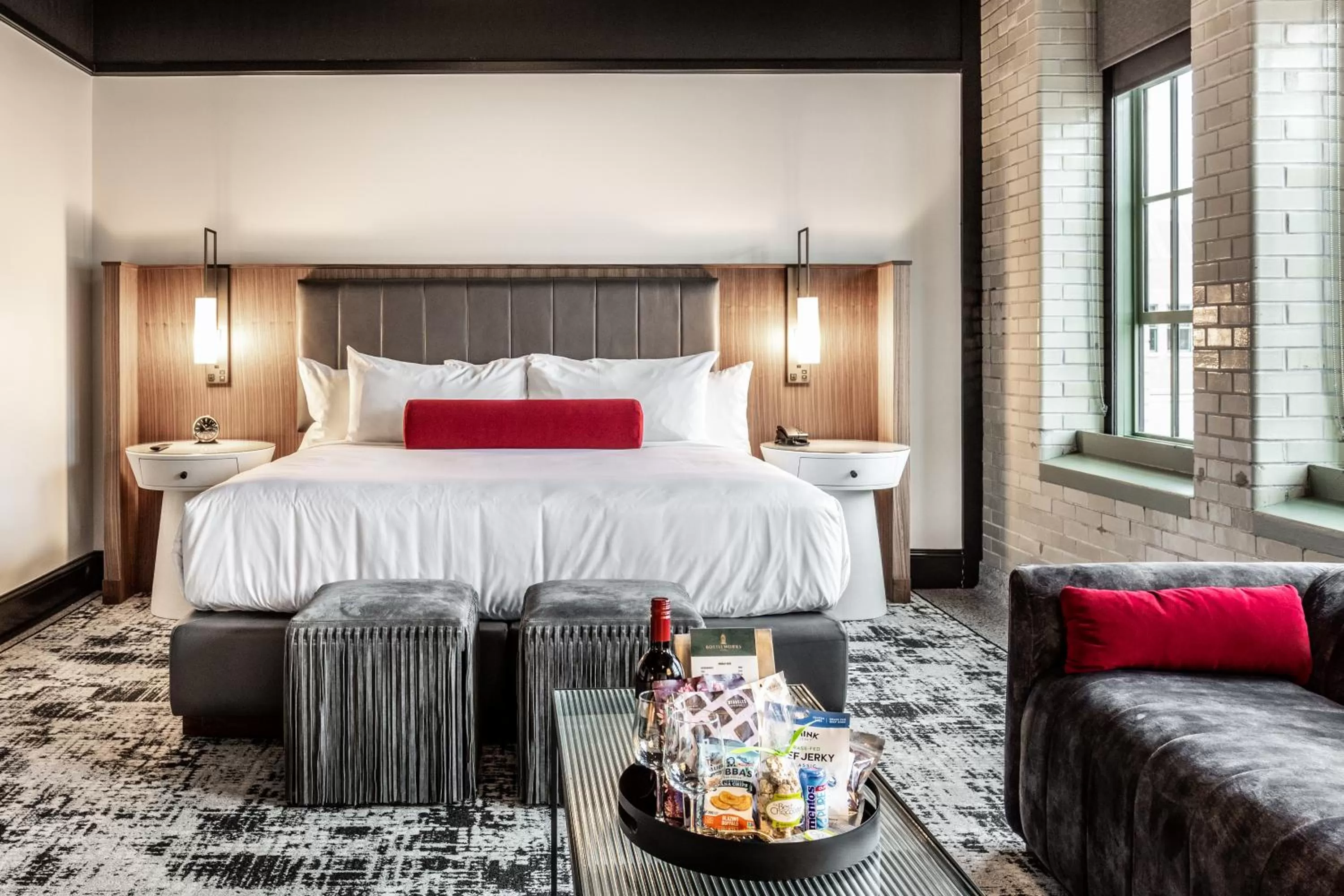 Bed in Bottleworks Hotel